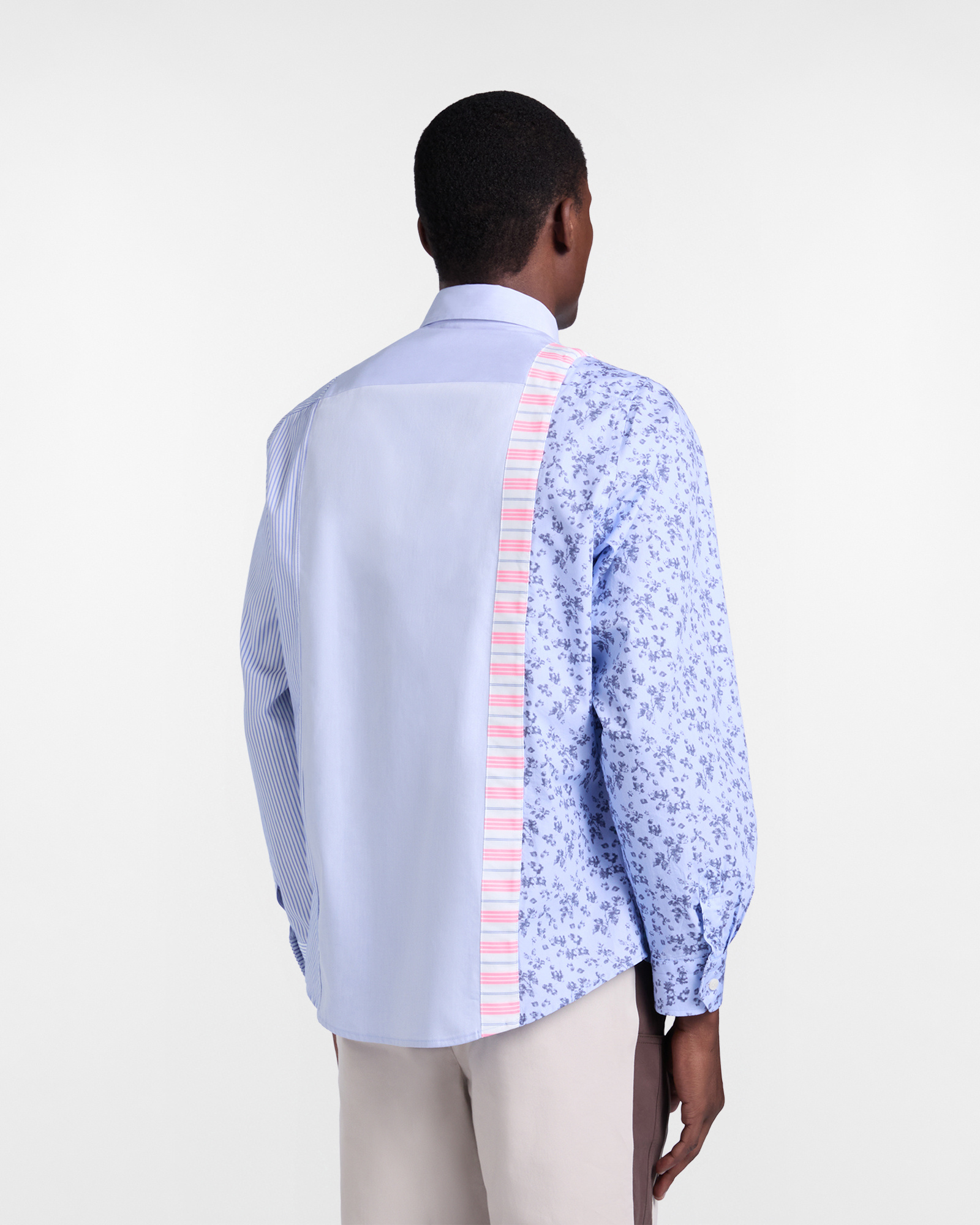 Men's Re-Loved stripes and flowers shirt, Blue, large image number 2