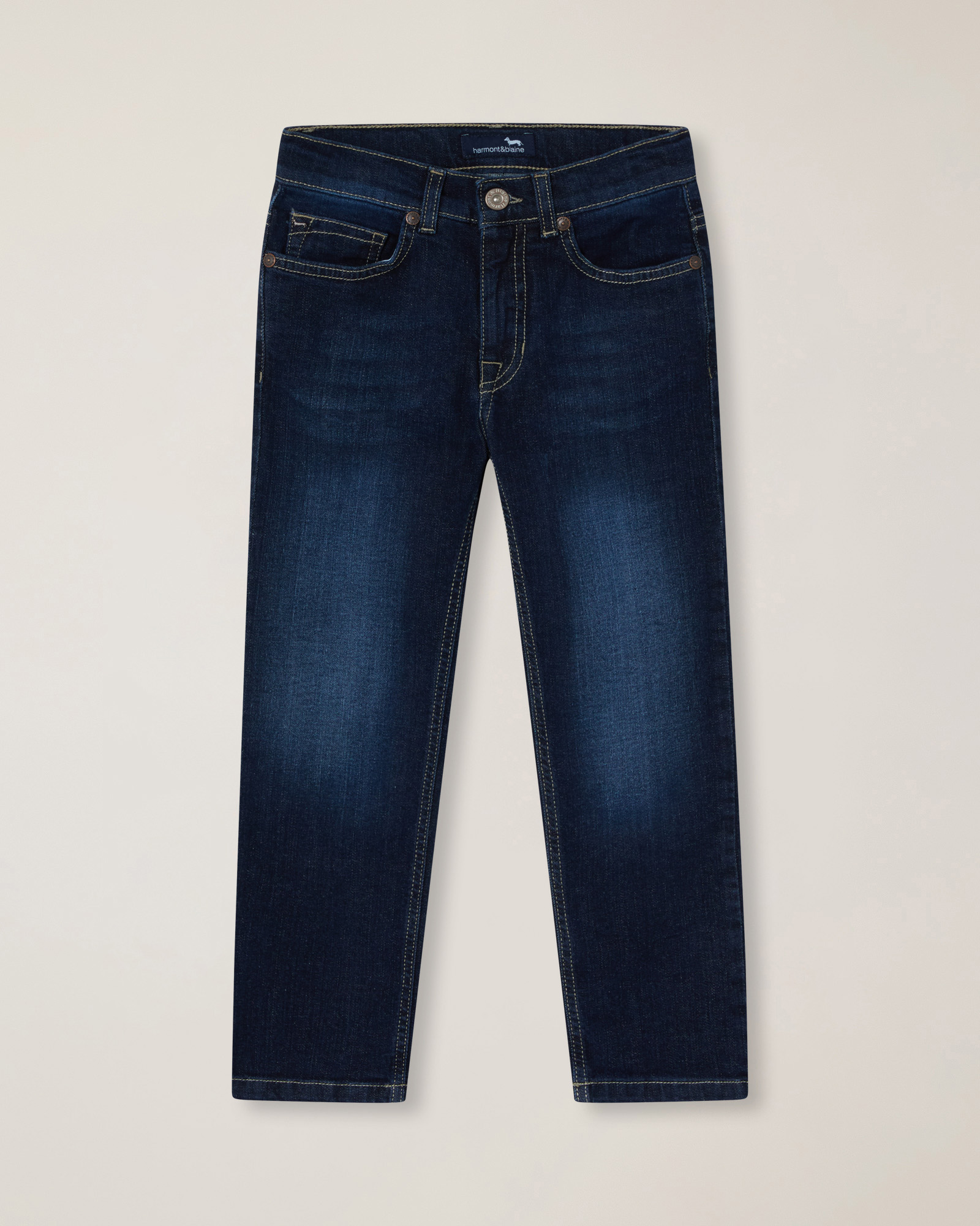 Basic 5-pocket stretch denim jeans, Denim Blue, large image number 0