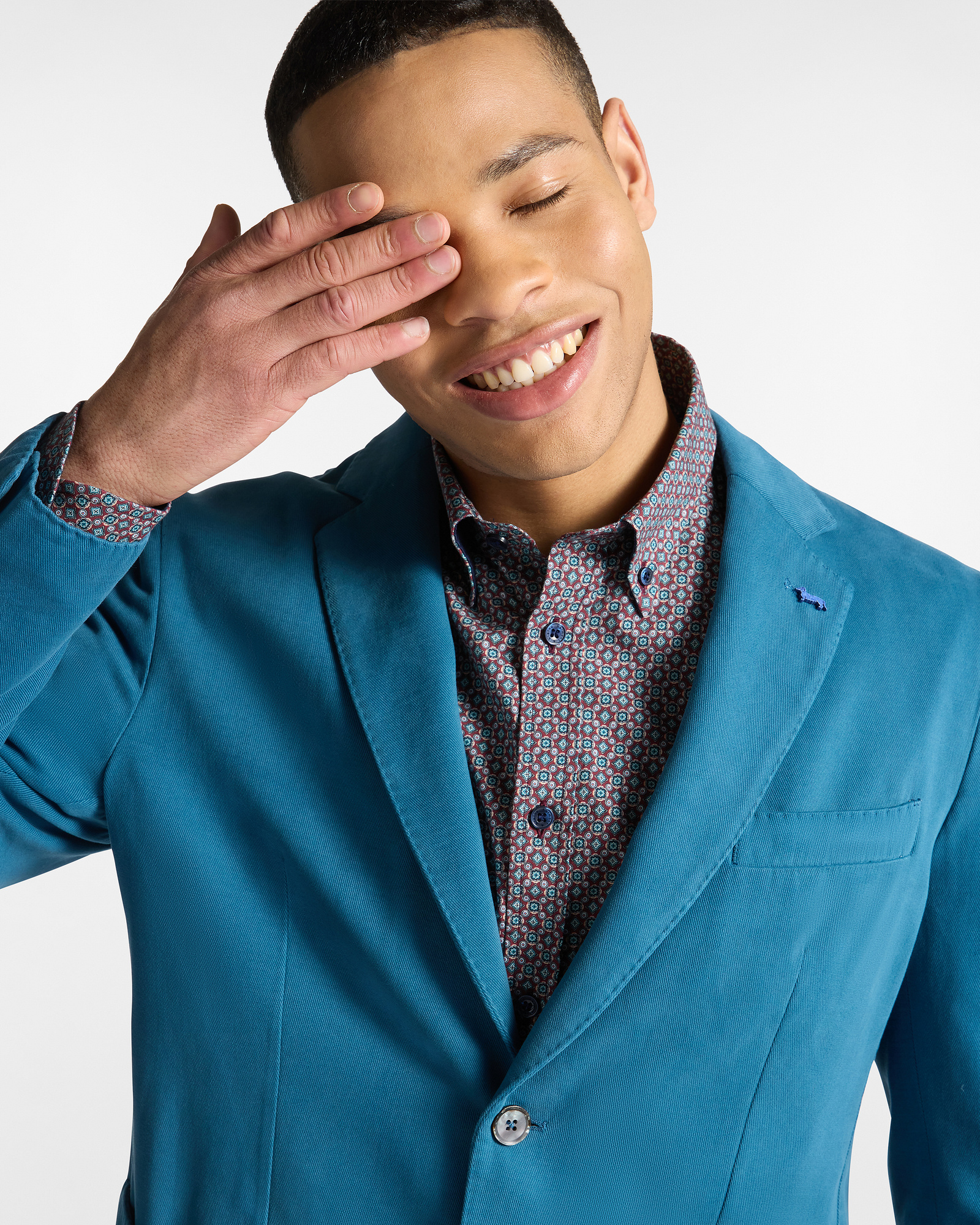 Single-Breasted Jacket in Cashmere Blend, Bluette, large image number 2