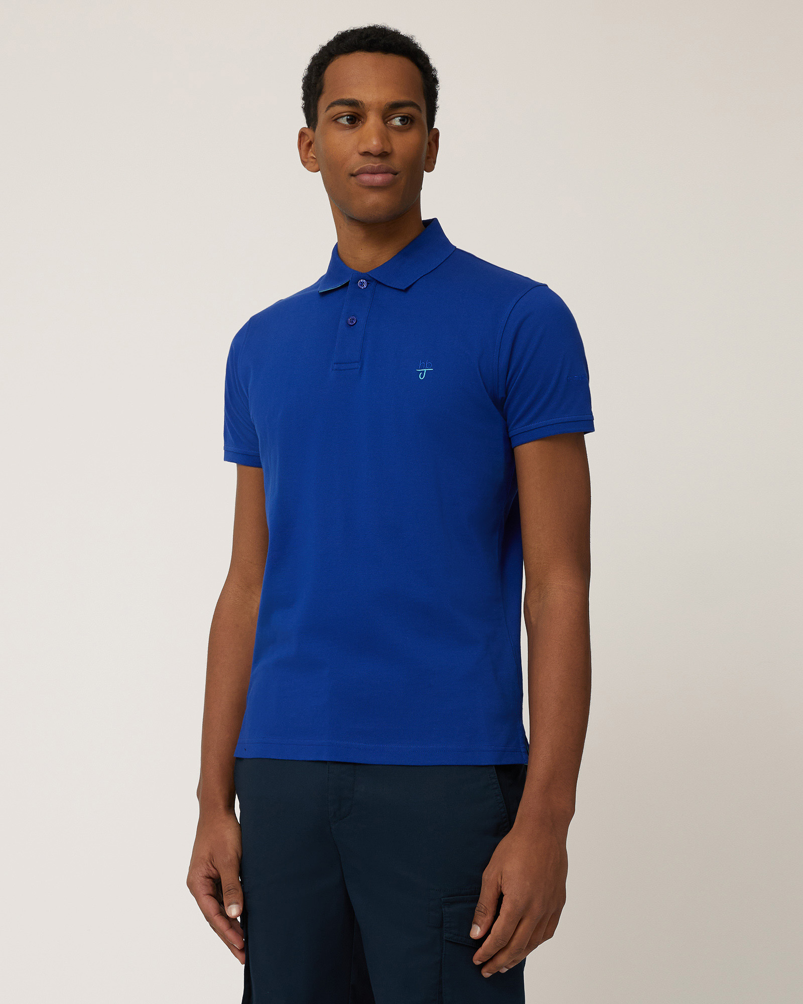Polo In Cotone Narrow Fit, Blu Elettrico, large