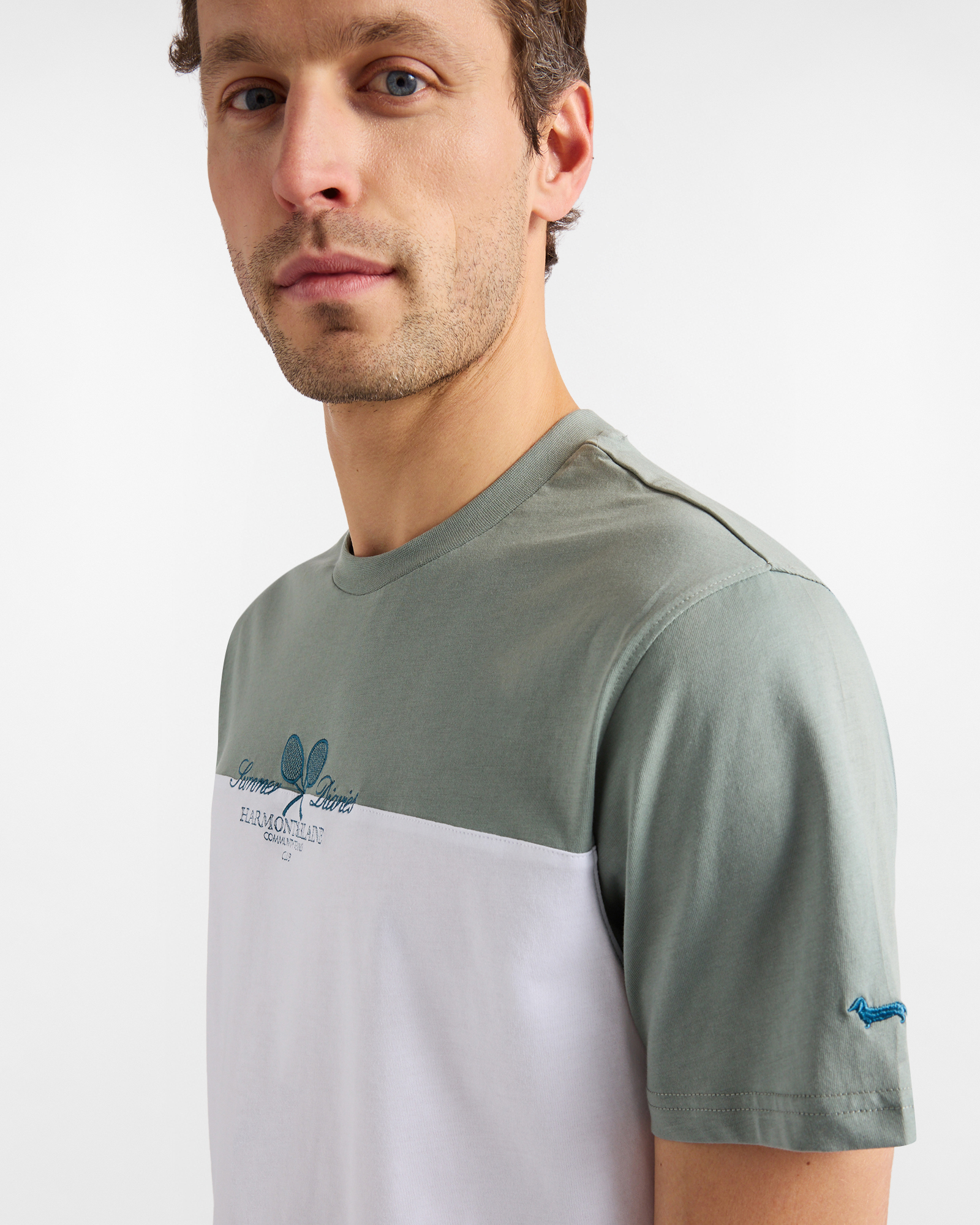 Camiseta bicolor de algod&oacute;n, Verde, large image number 2