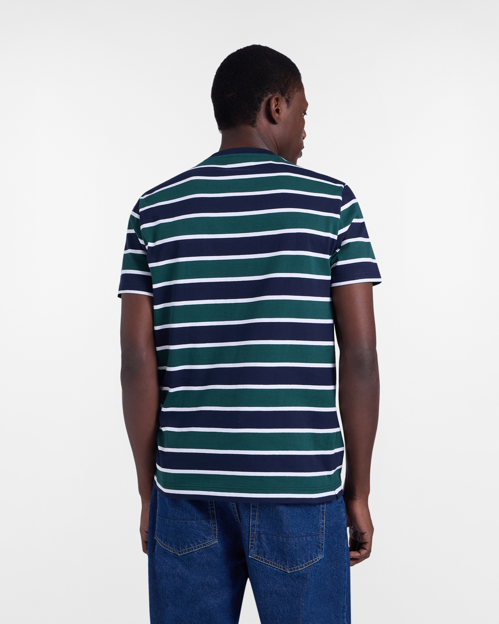 T-shirt with stripes and embroidered logo