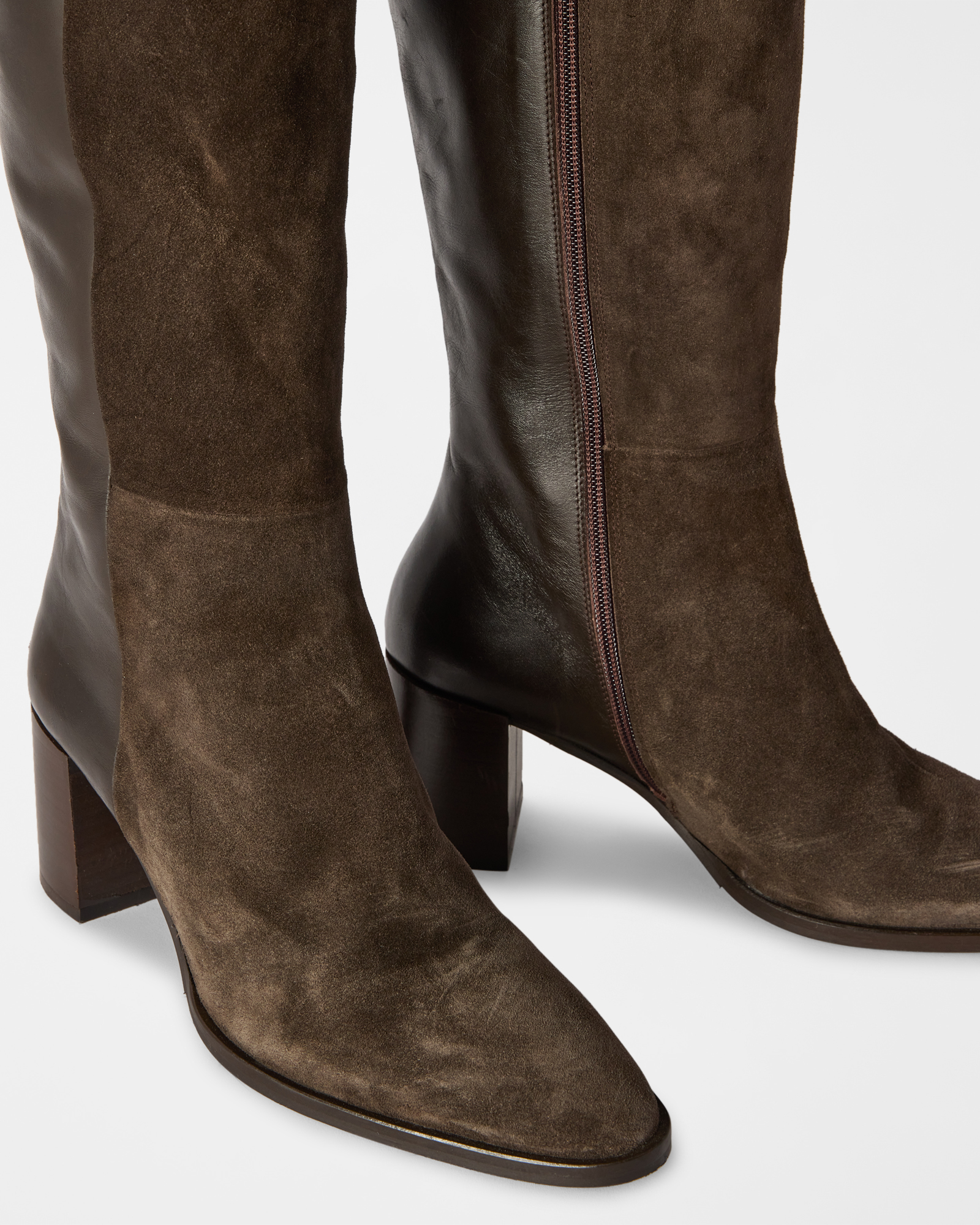 Women&rsquo;s boot in genuine dark brown leather, DARK BROWN, large image number 3