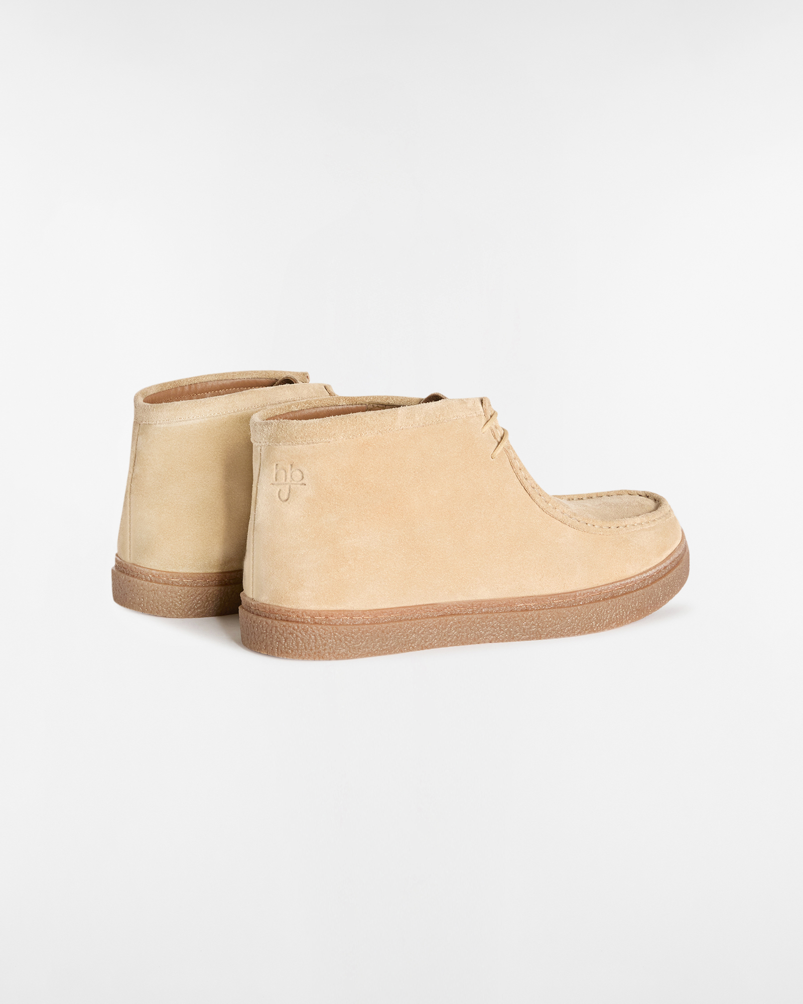 Suede Ankle Boots with Contrast Sole, Beige, large image number 2