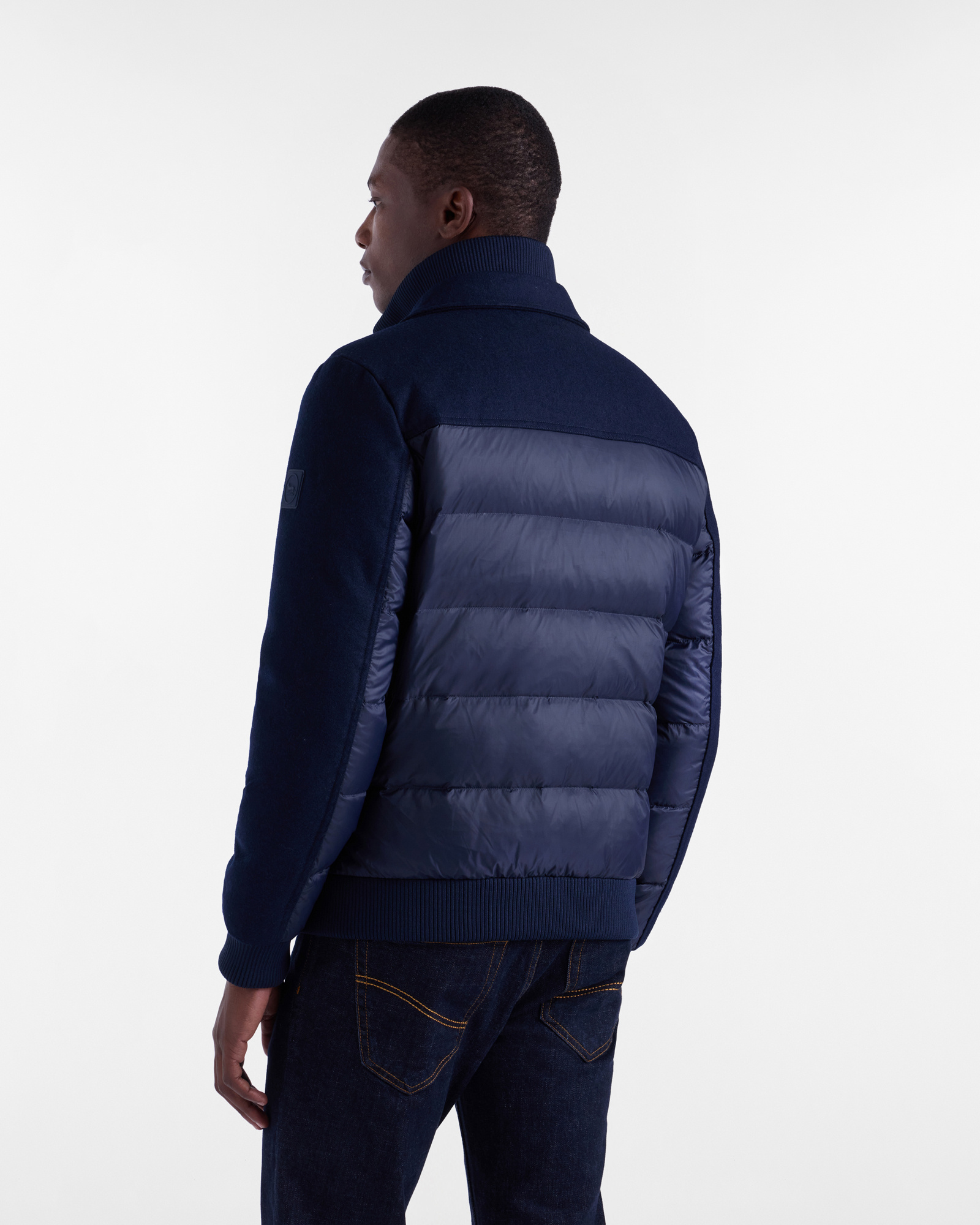 Chaqueta de Lana y Nailon, Azul Navy, large image number 1