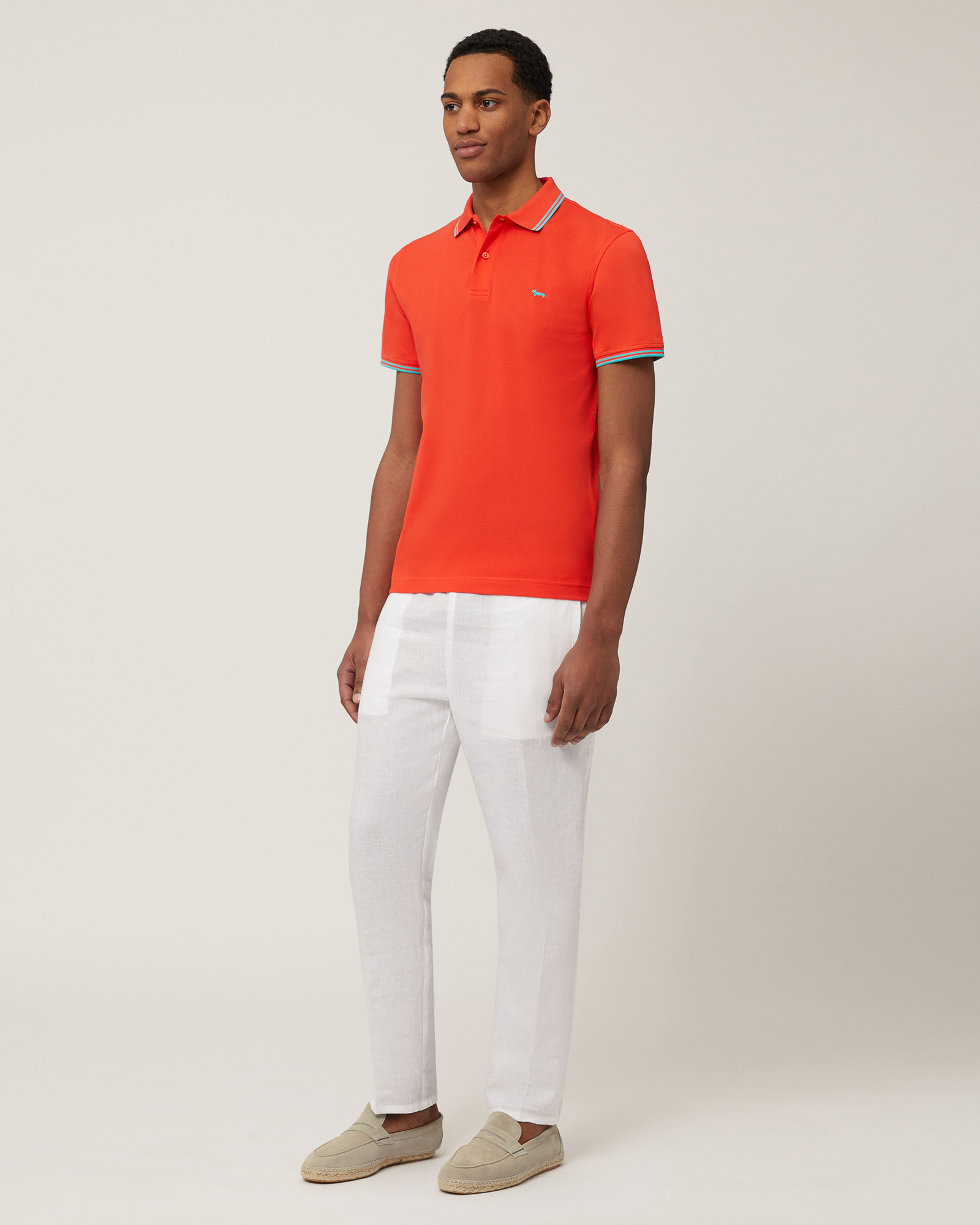 Polo Avec Détails Rayés, Orange, large image number 3
