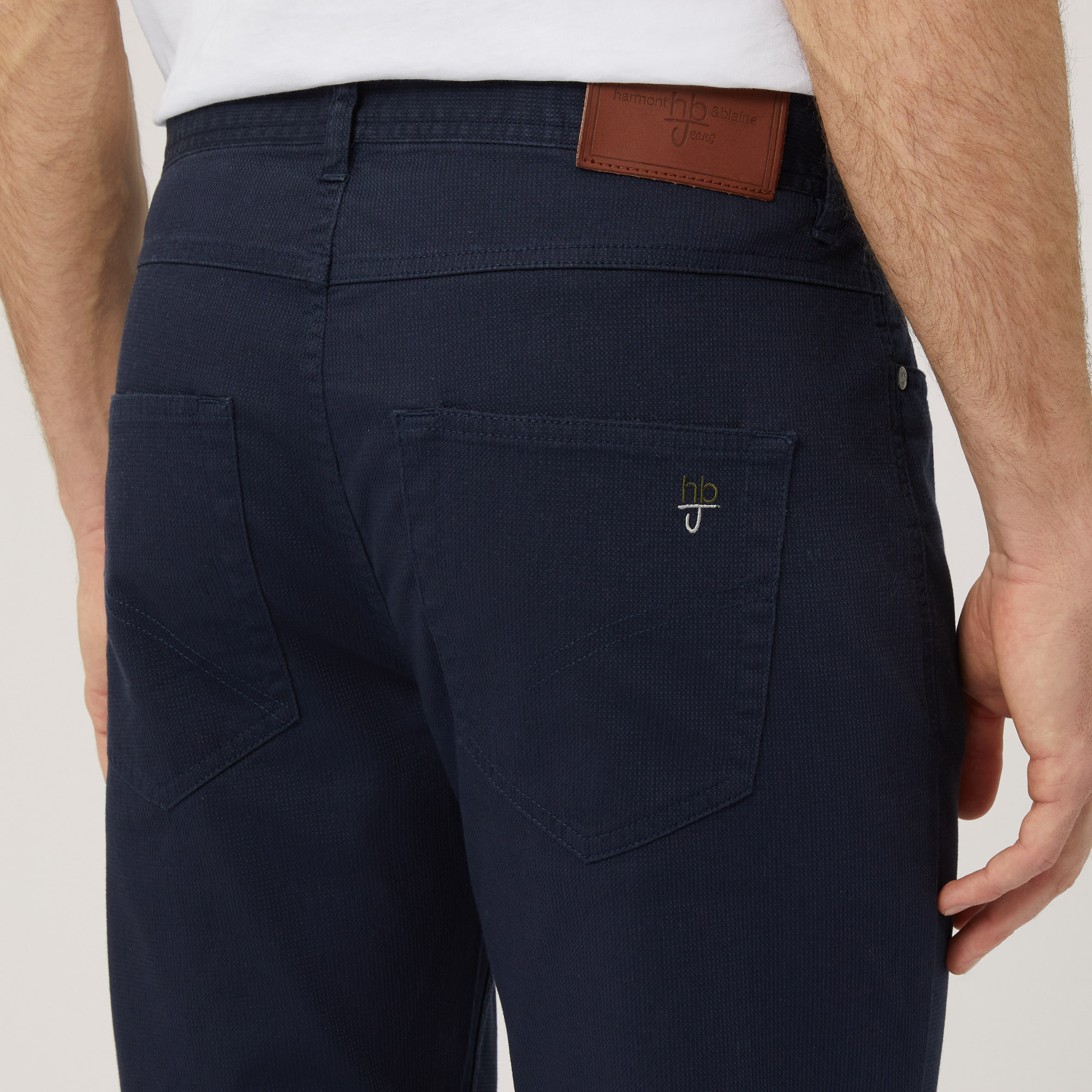 Pantaloni In Cotone Stretch, Light Blue, large image number 2