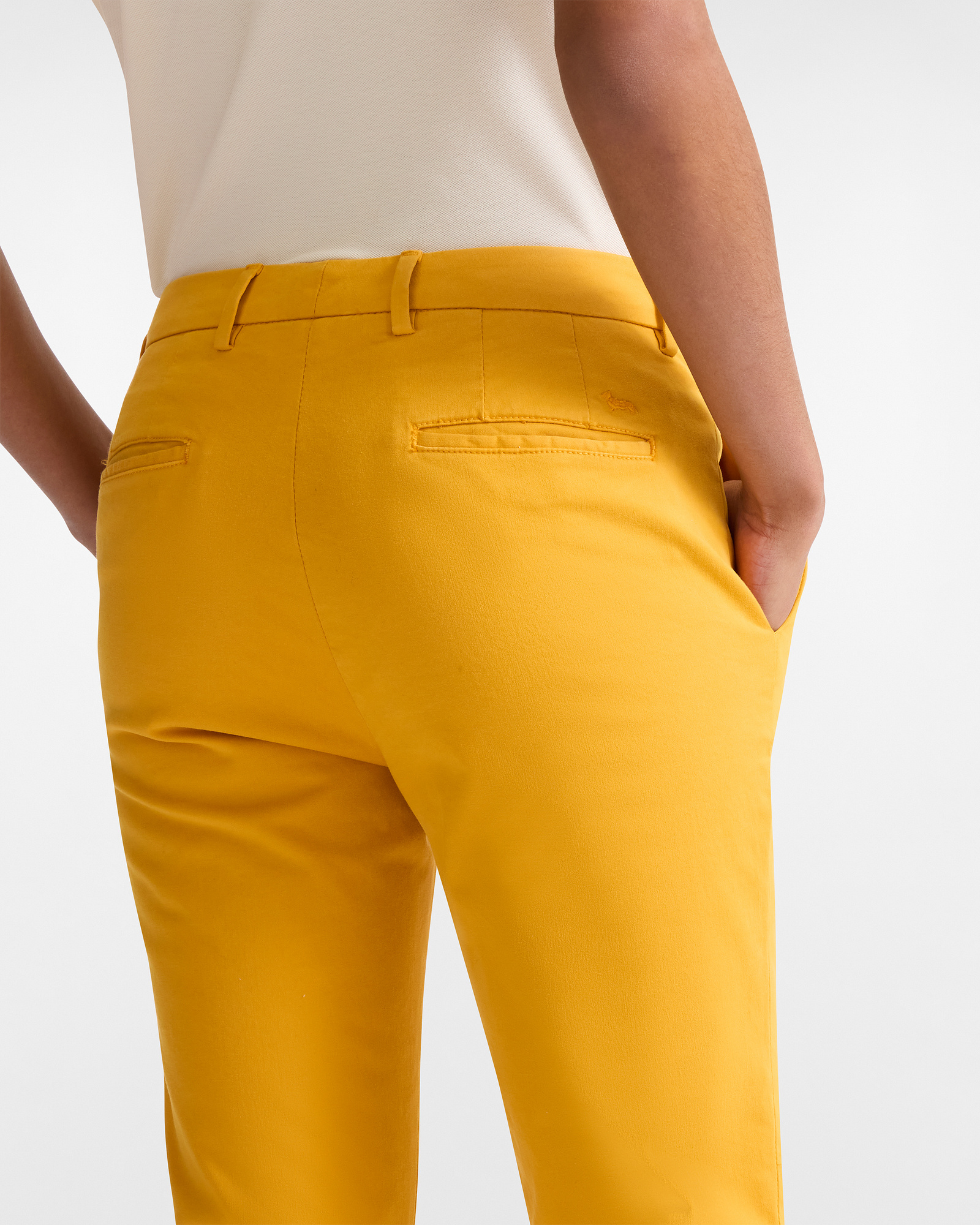 Stretch Gabardine Trousers, Yellow, large image number 2