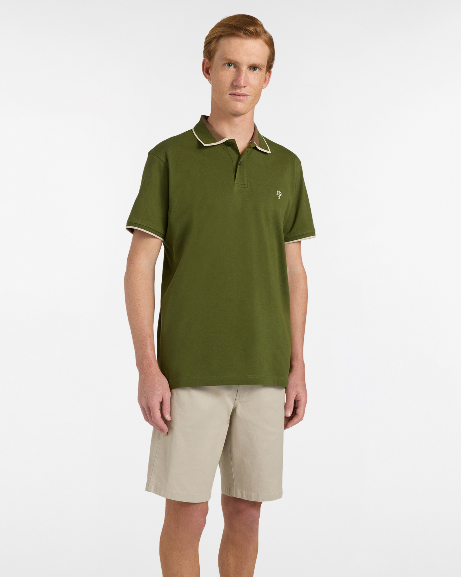 Polo uomo regular con bordini a contrasto