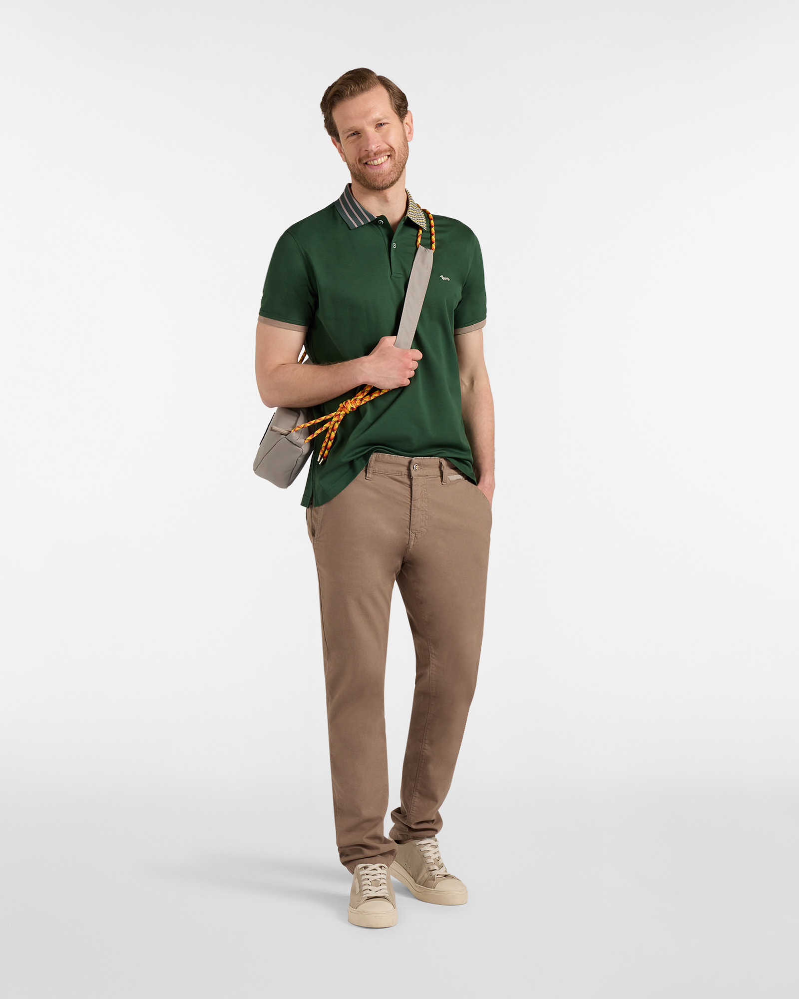 Polo shirt with printed collar, Amaranth, large image number 3