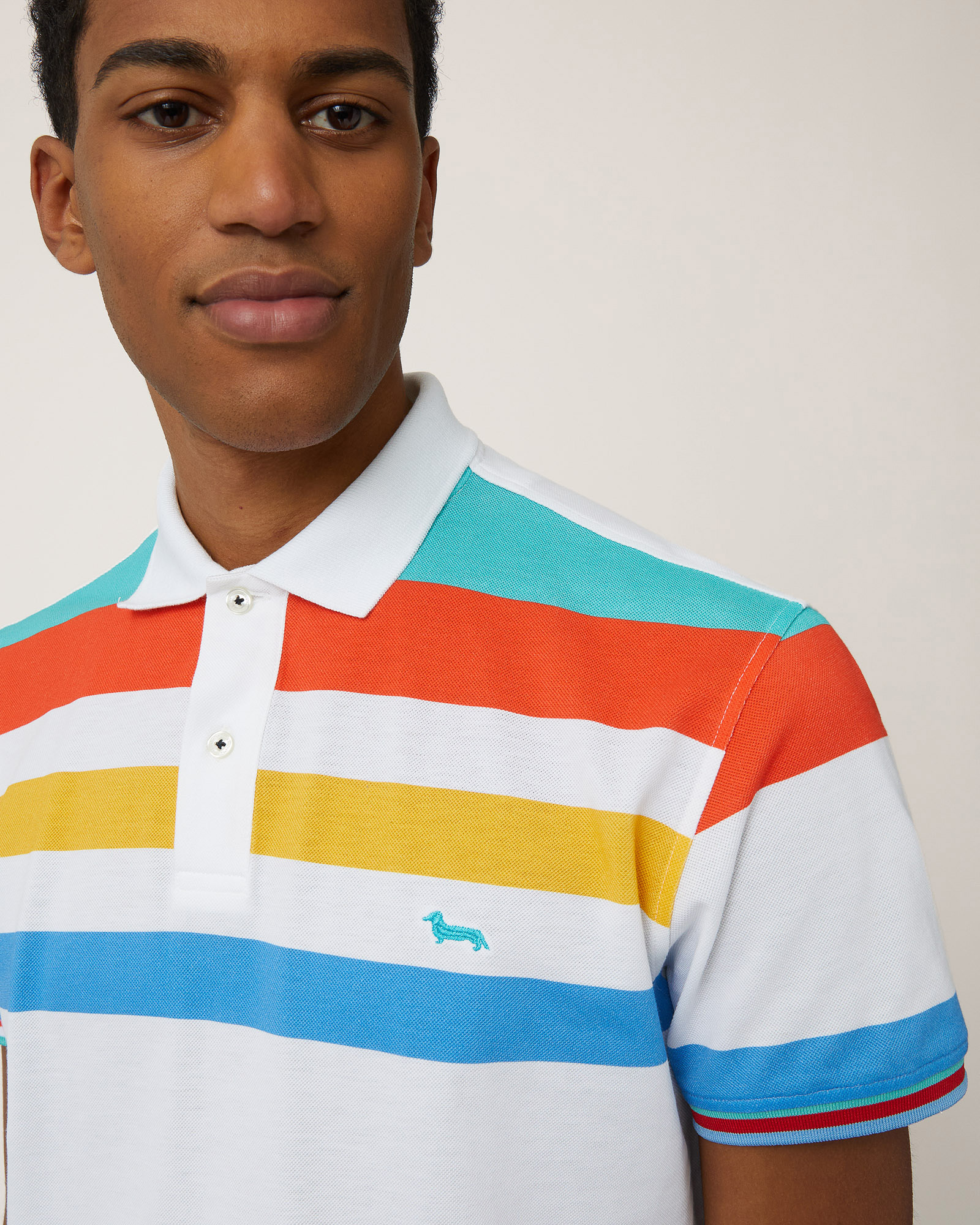 Poloshirt aus Baumwolle mit Streifenprint, Jade, large image number 2