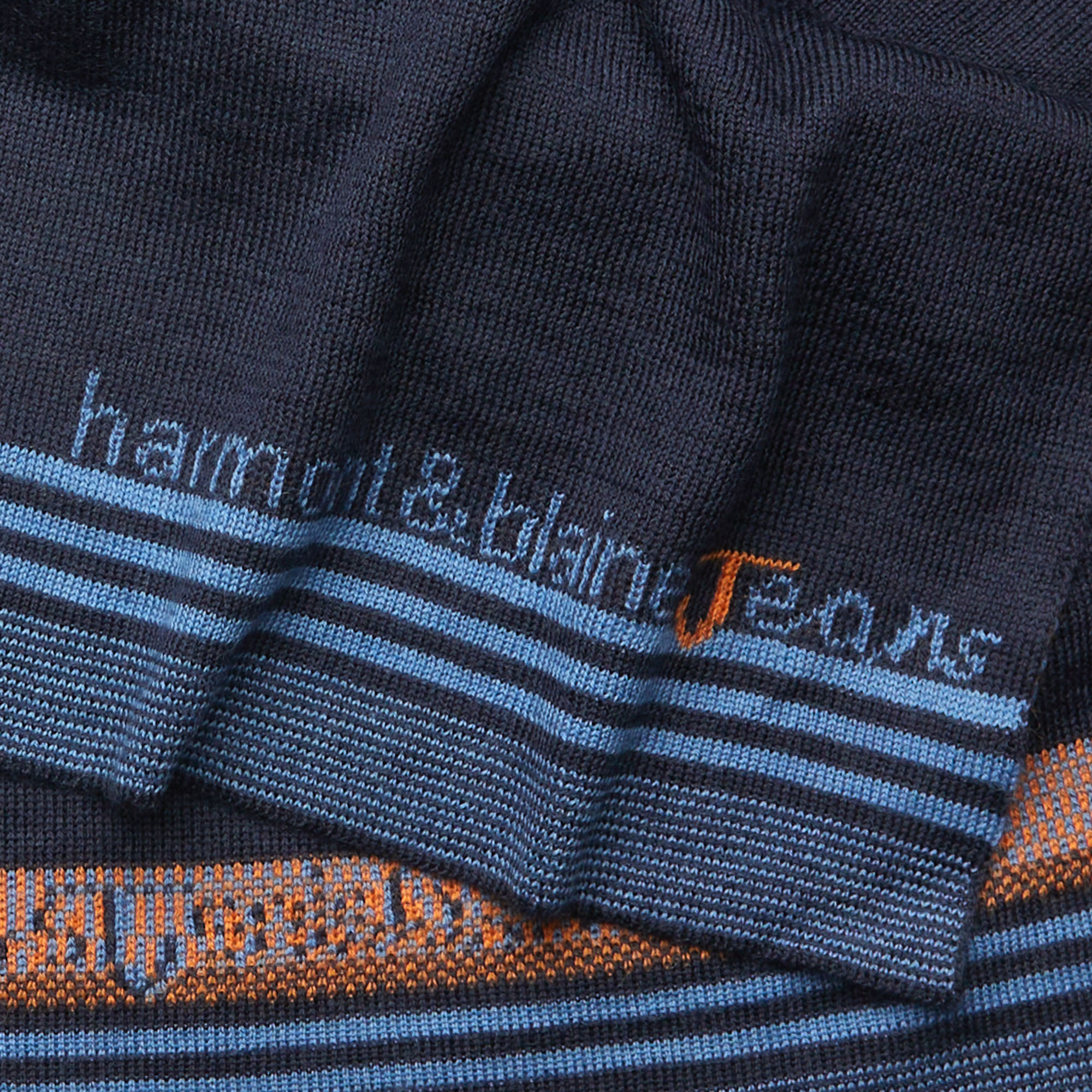 Sciarpa In Misto Lana Con Lettering E Righe, Light Blue, large image number 1