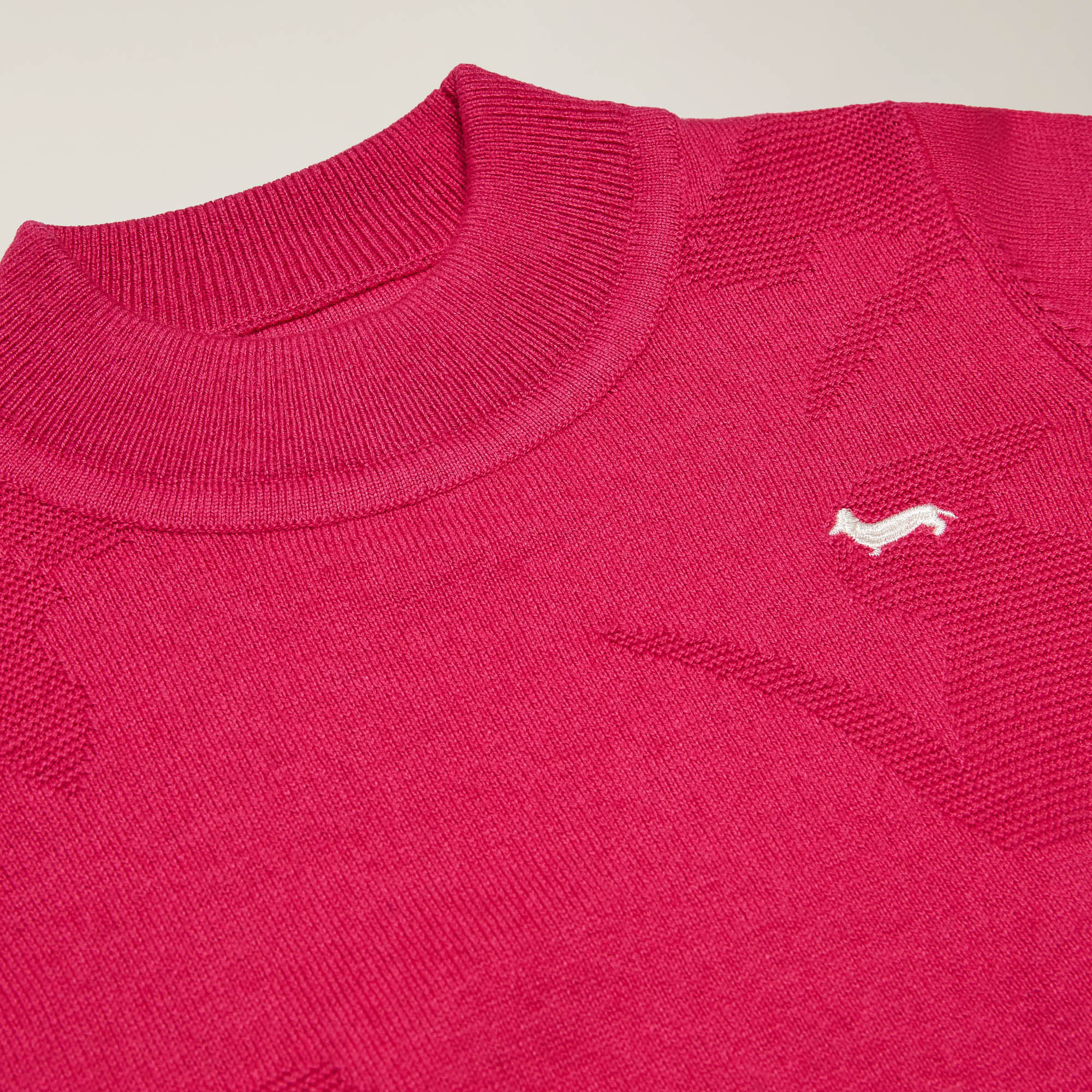 Maglia con intarsio Bassotti, Fuxia, large image number 2