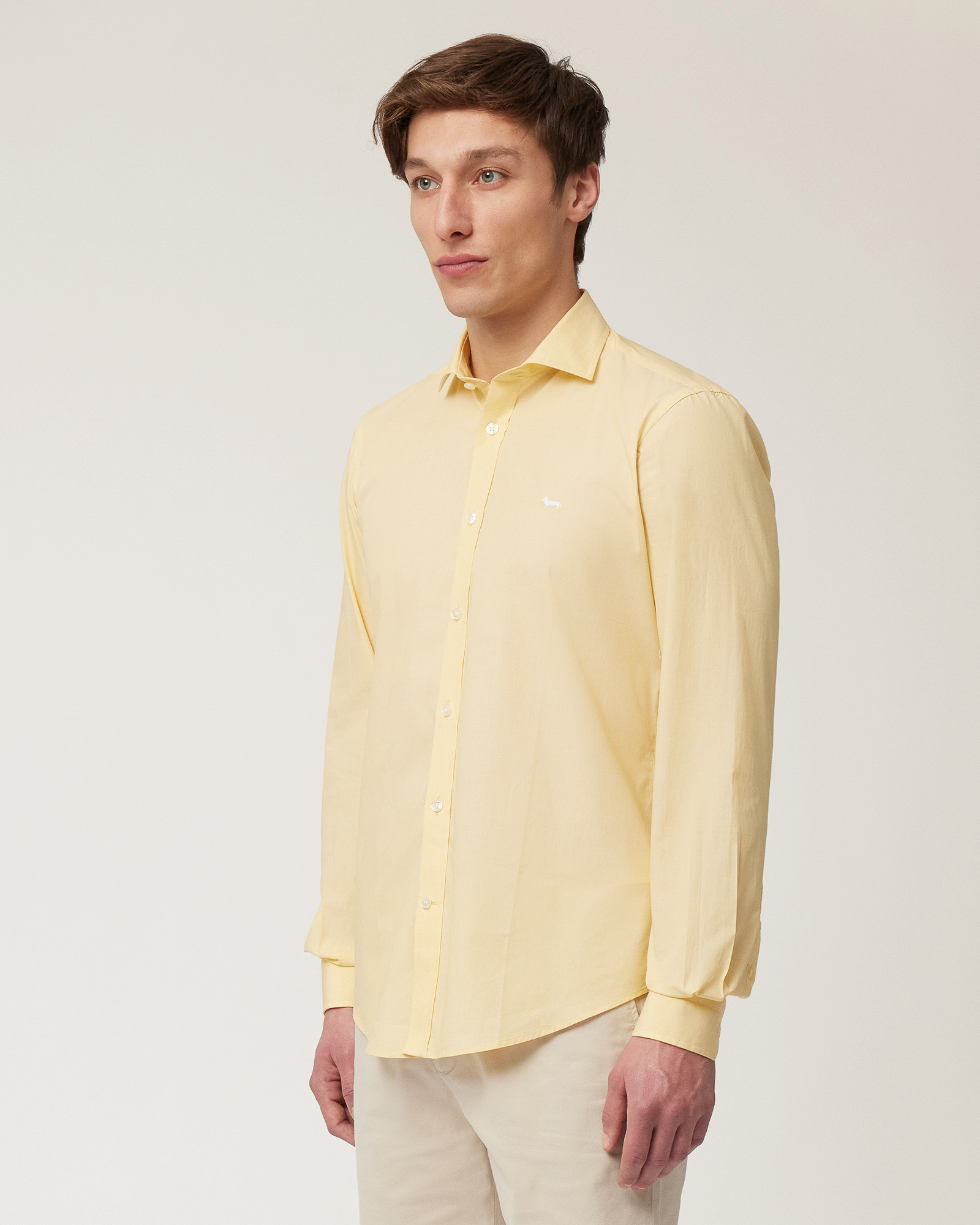 Chemise Coupe Narrow En Coton, Jaune canari, large image number 0