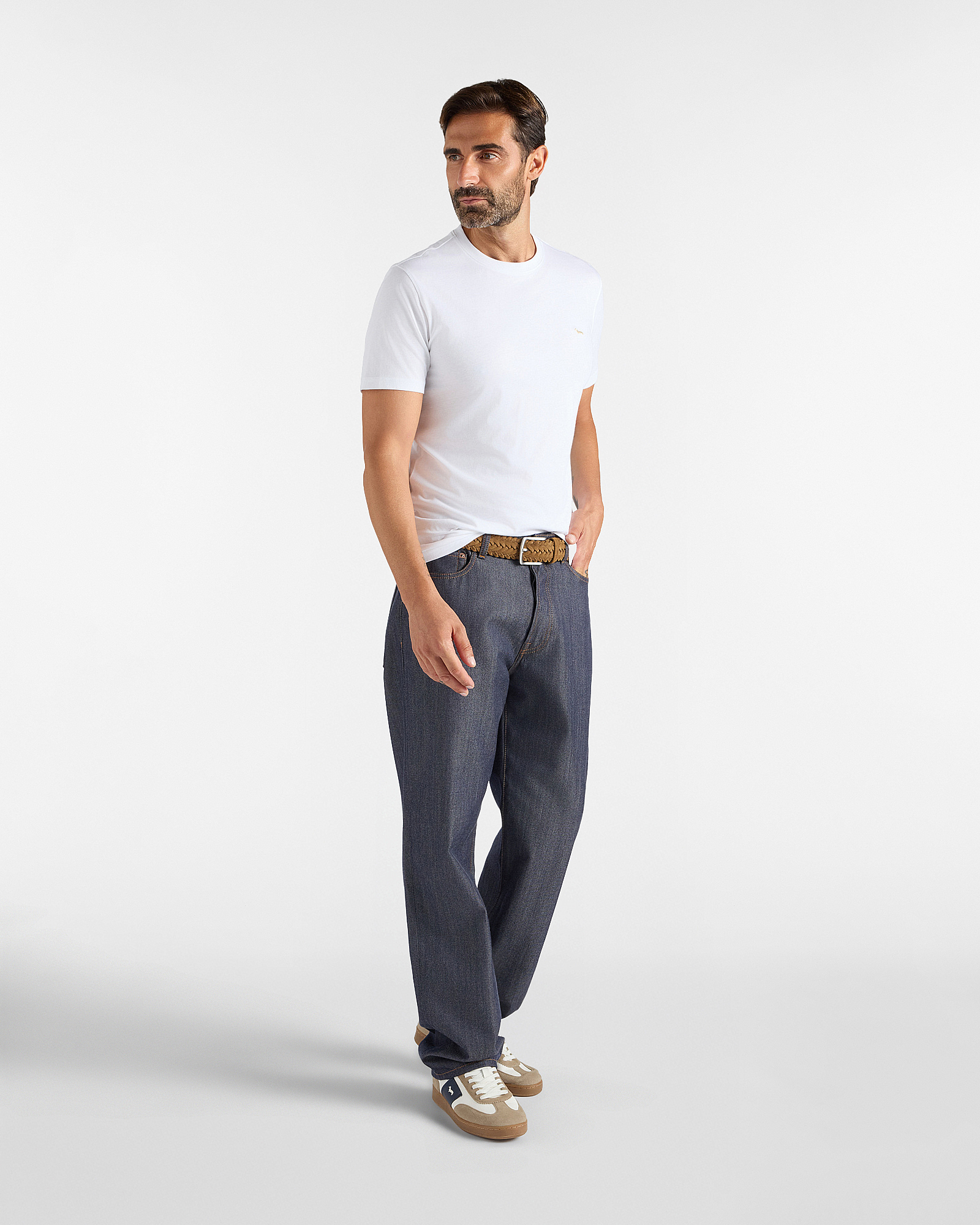 T-shirt Uomo in 100% puro cotone Narrow Fit, BIANCO, large image number 3