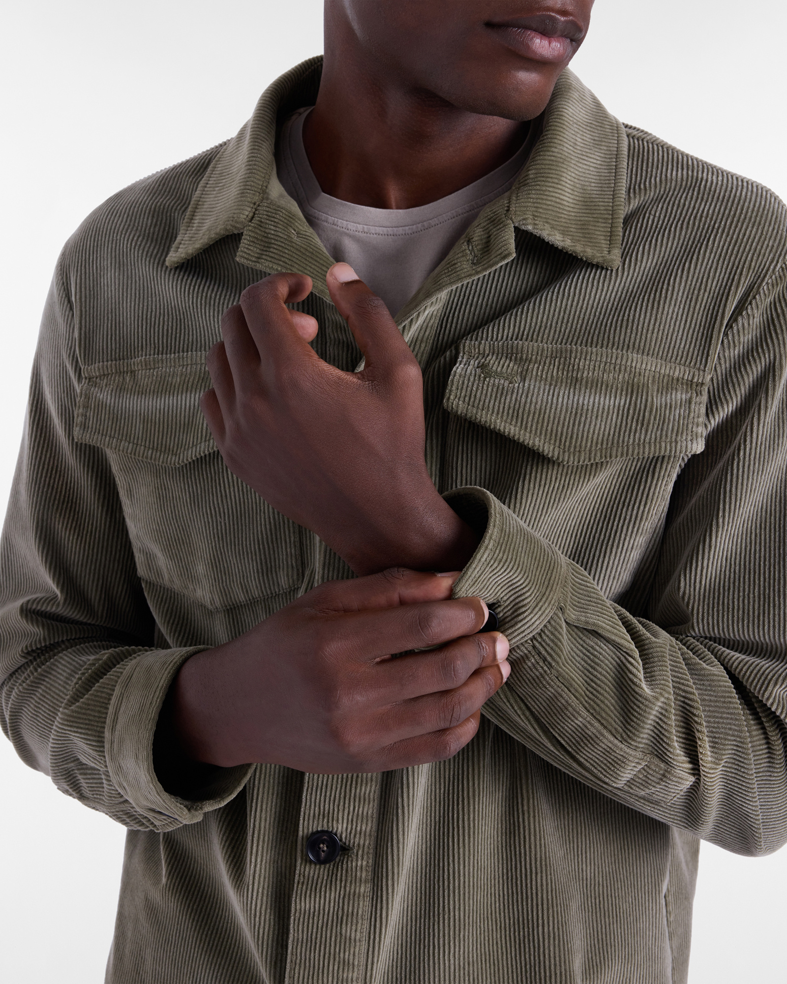 Overshirt In Velluto Capsule Artigianalità a Colori, Verde Militare, large image number 2