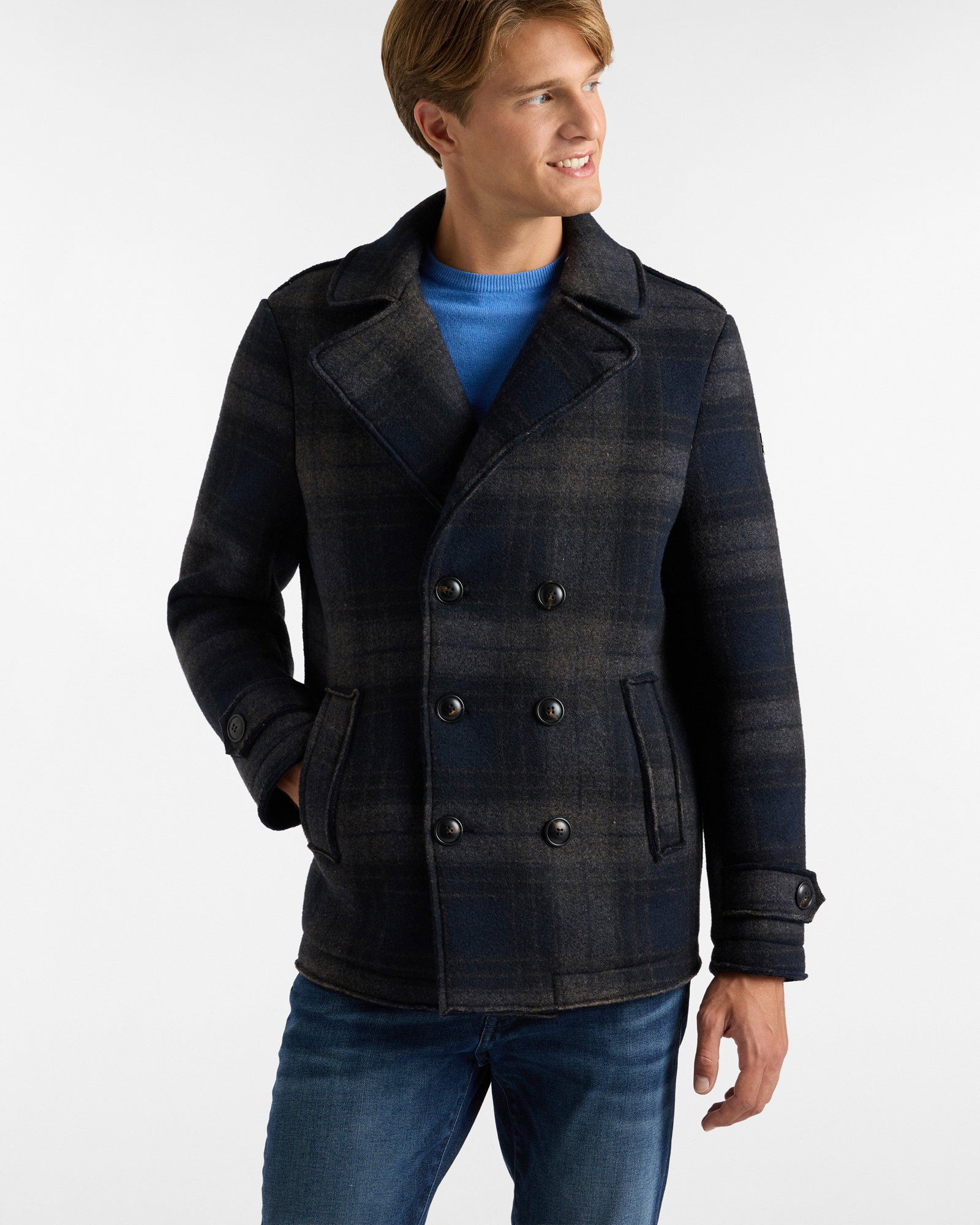 Peacoat con motivo check