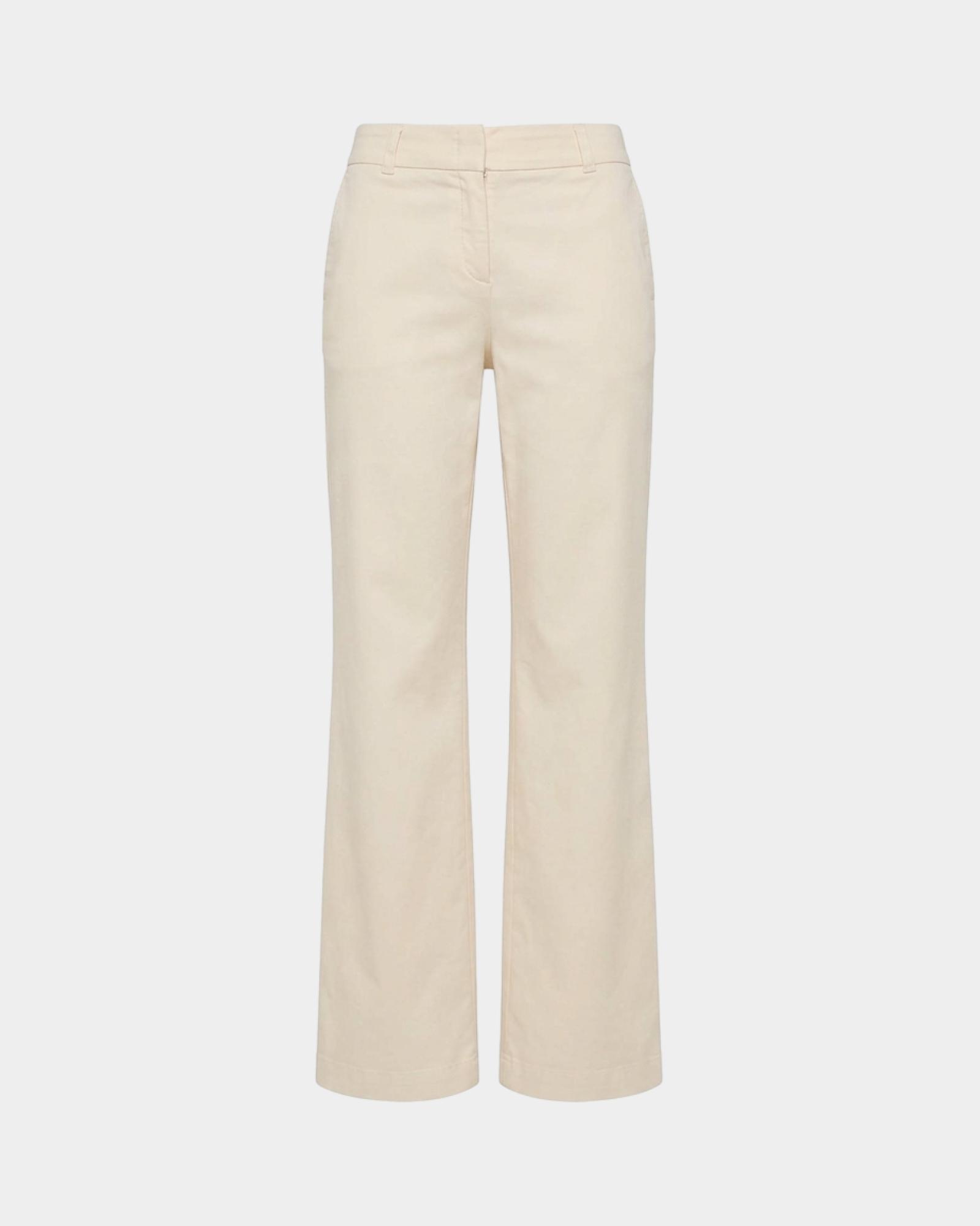Women&rsquo;s dark  stretch cotton chino trousers, BEIGE, large