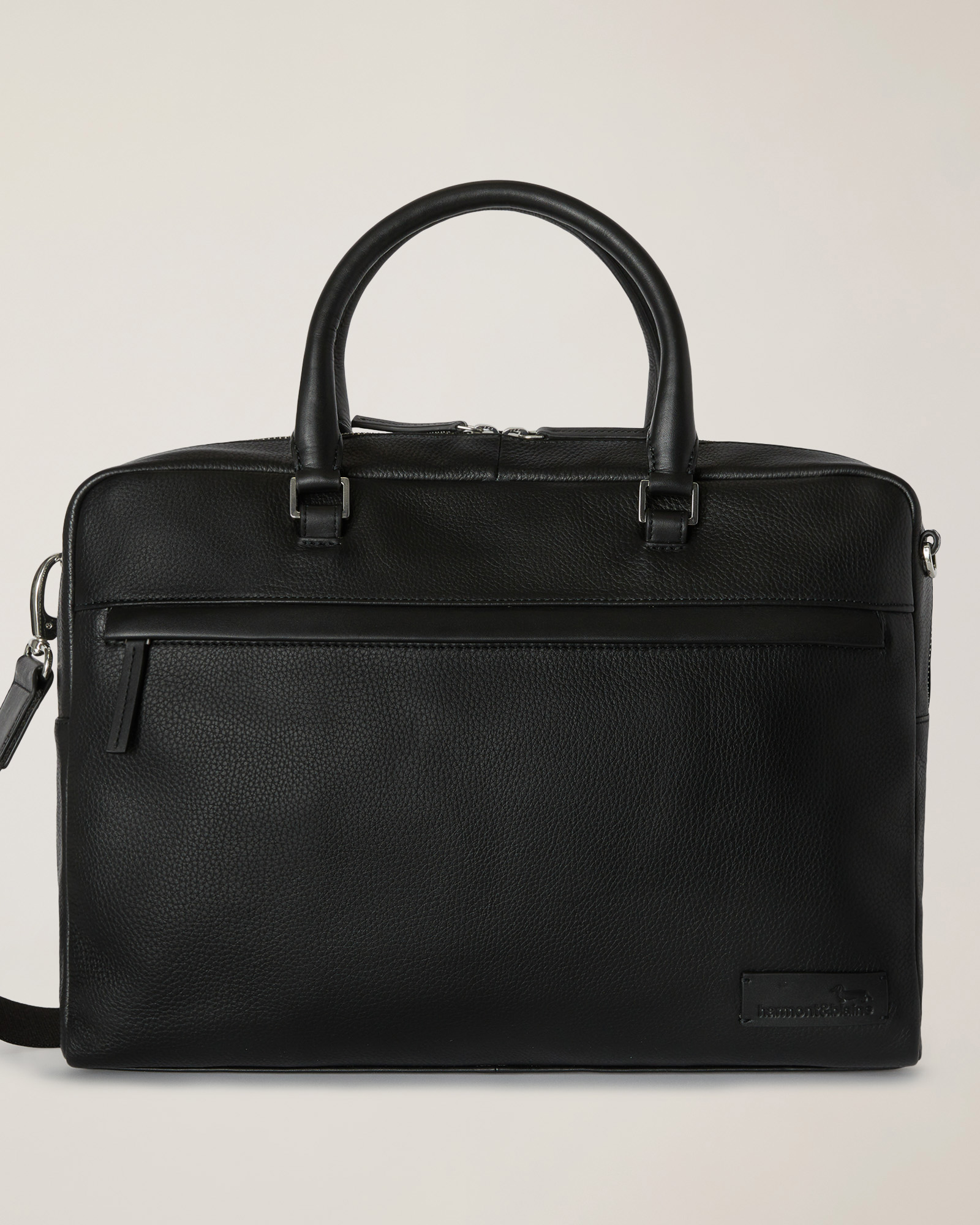 Blaine Leather Laptop Bag, Black, large image number 0