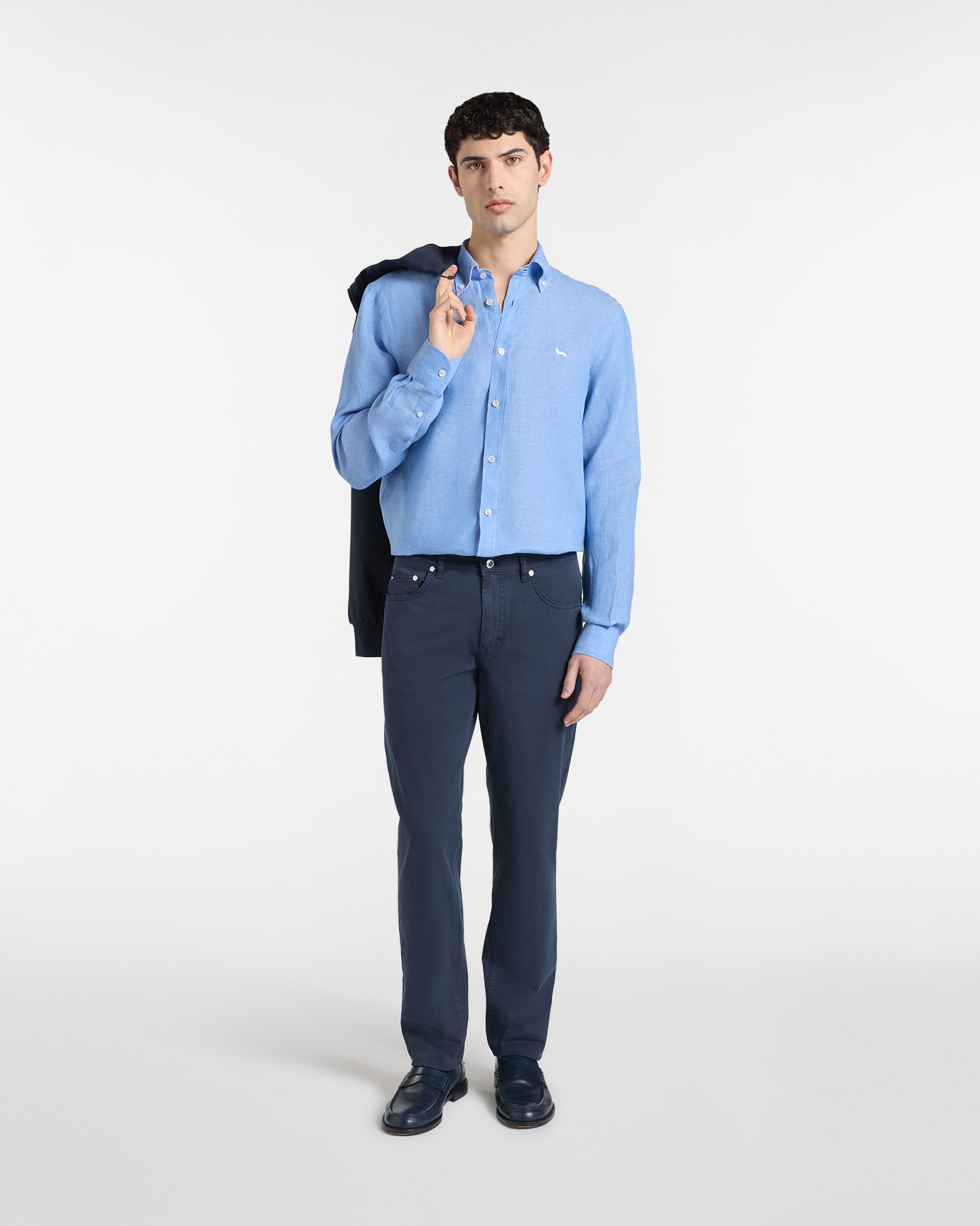 Narrow-fit five-pocket trousers, Blue, large image number 3