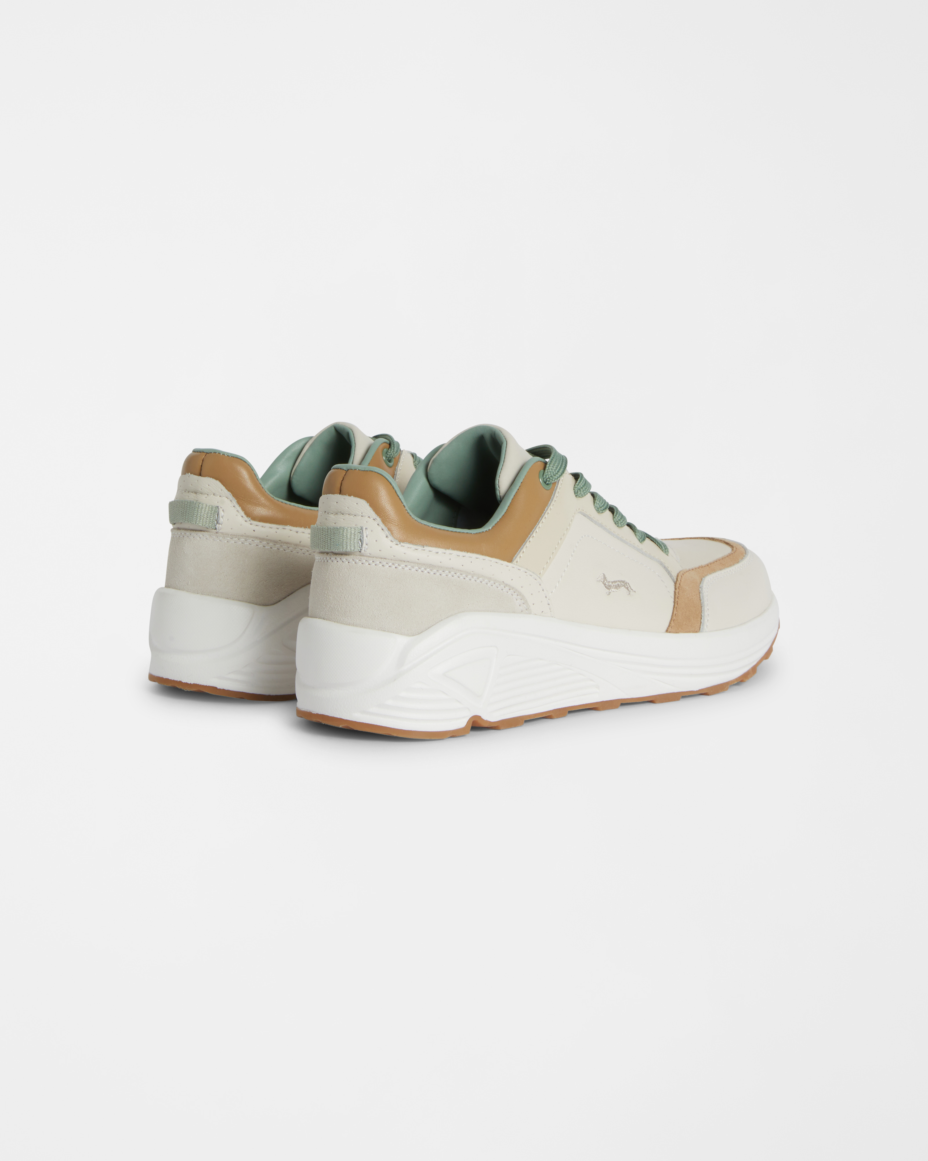 Zapatillas de Cuero con Detalles de Gamuza, Beige, large image number 2
