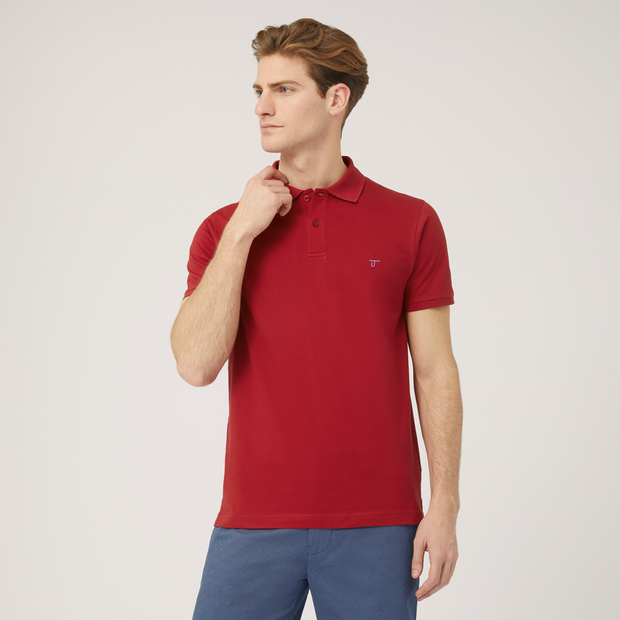 Polo In Cotone, Rosso, large