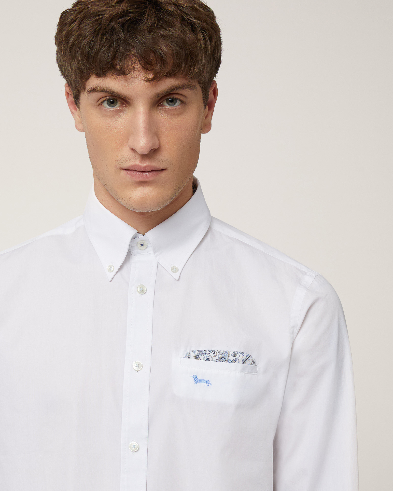 Camisa de algodón con bolsillito/pochette, Blanco, large image number 2
