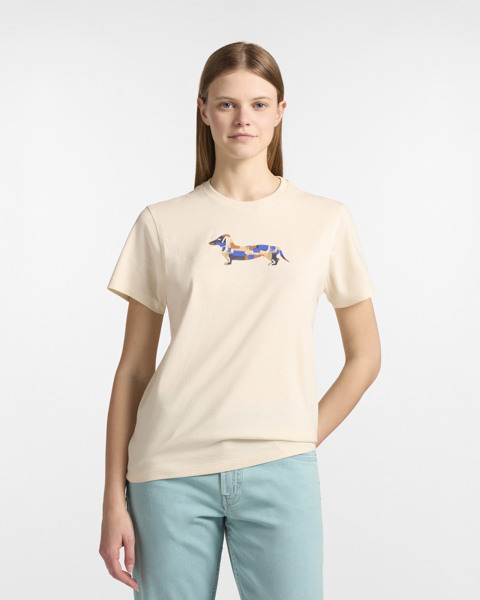 T-Shirt Con Bassotto Stampato