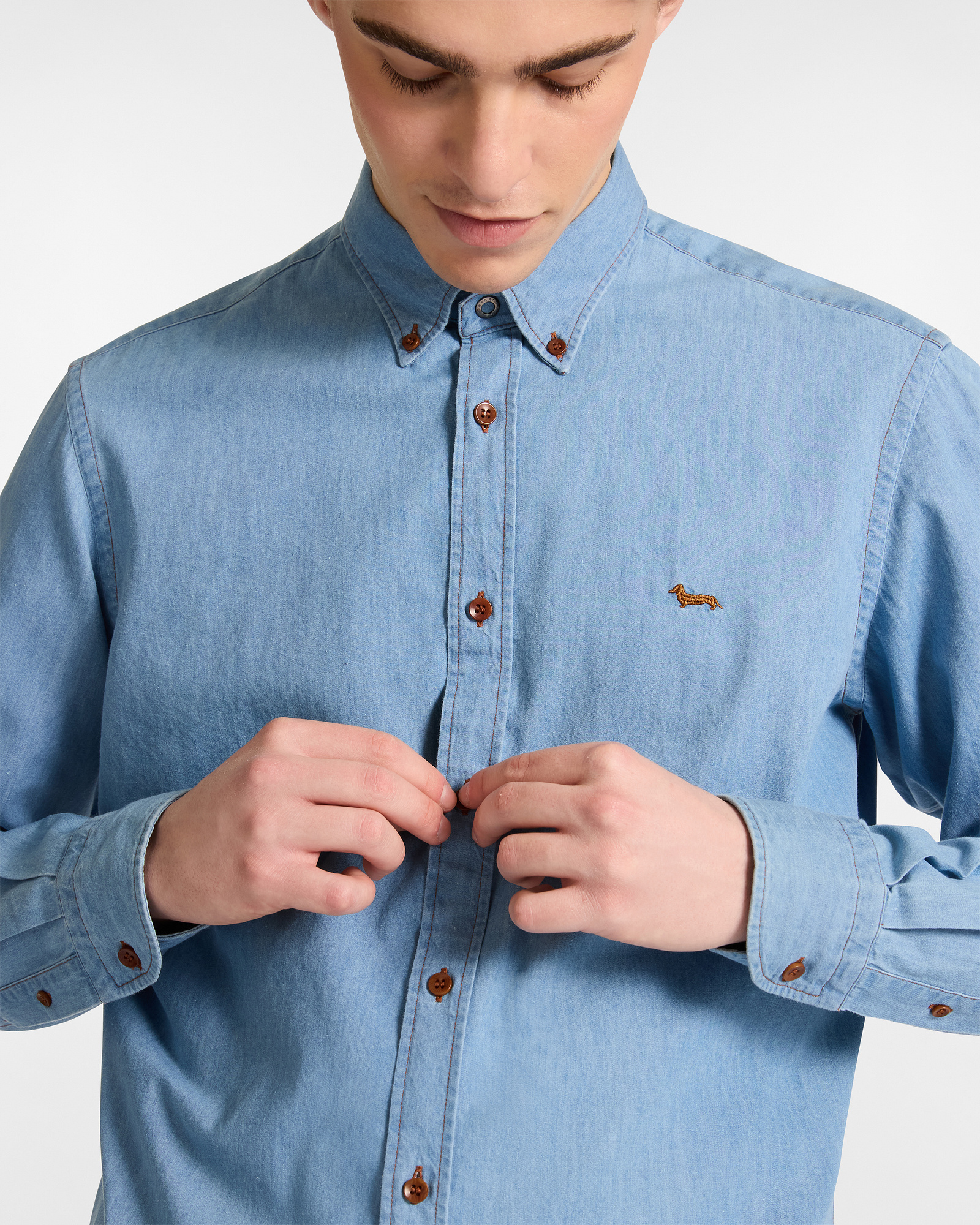Camicia In Denim Con Dettagli A Contrasto, Sky, large image number 2