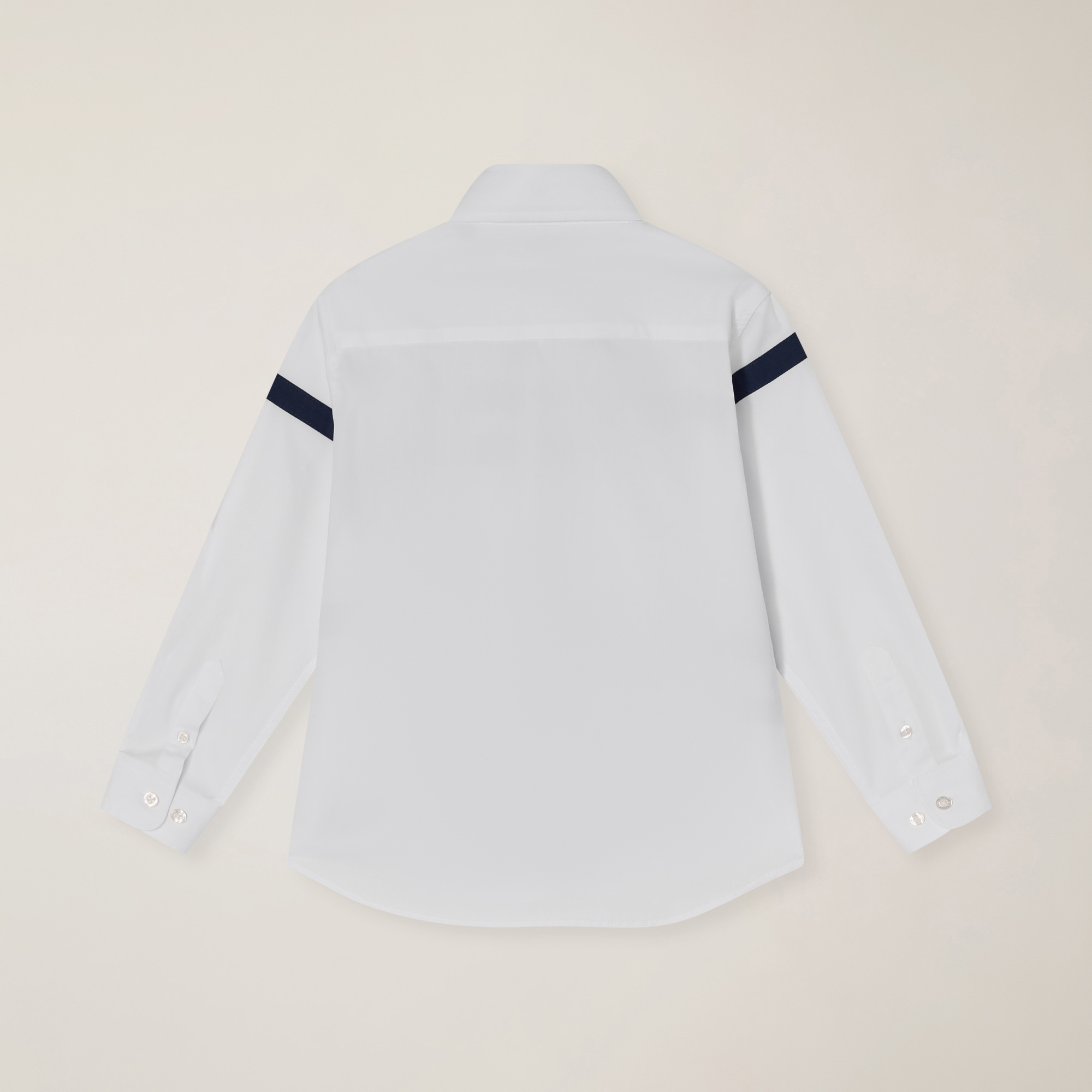 Camisa de popelina con bandas a contraste