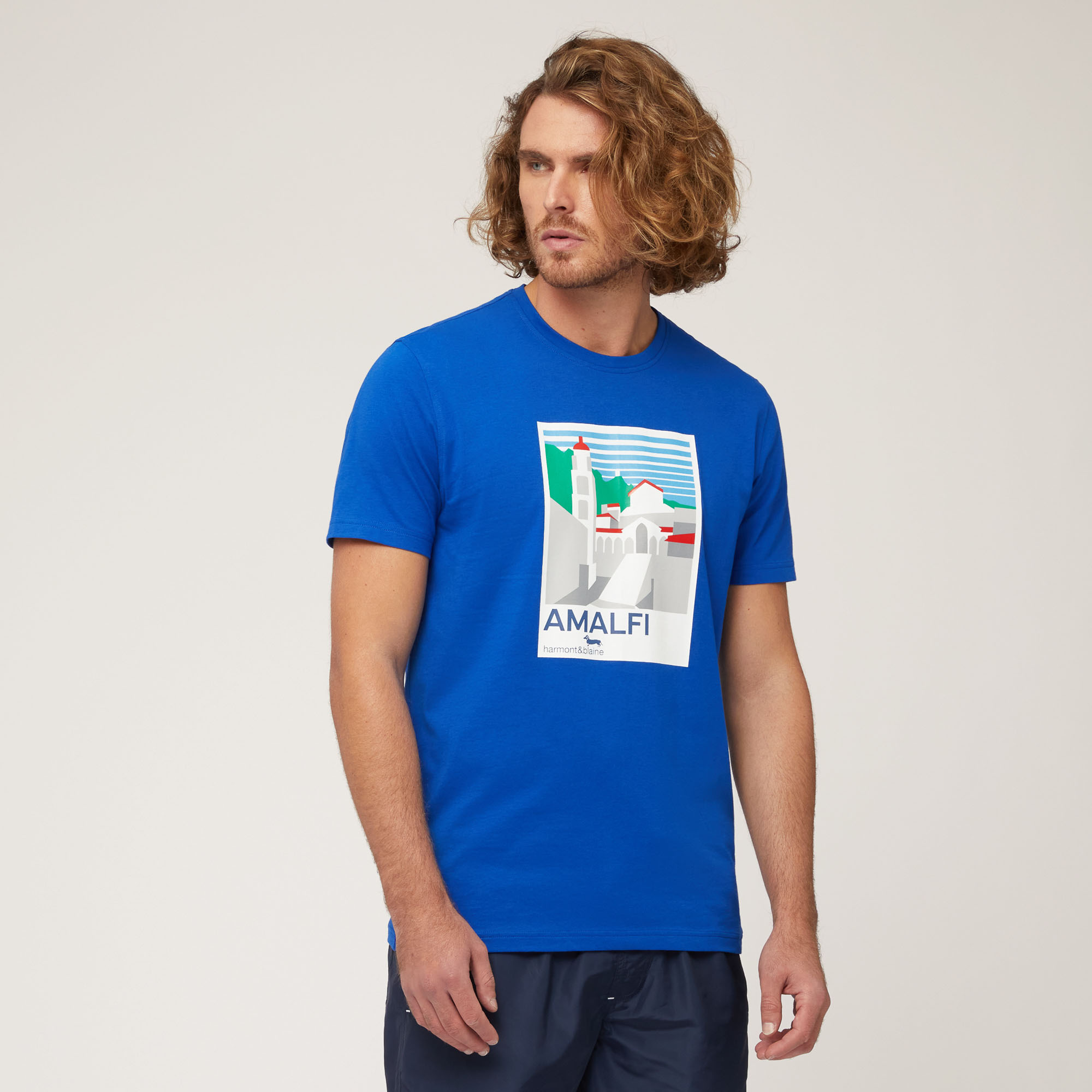 Camiseta con motivo de la costa amalfitana, Hortensia, large image number 0
