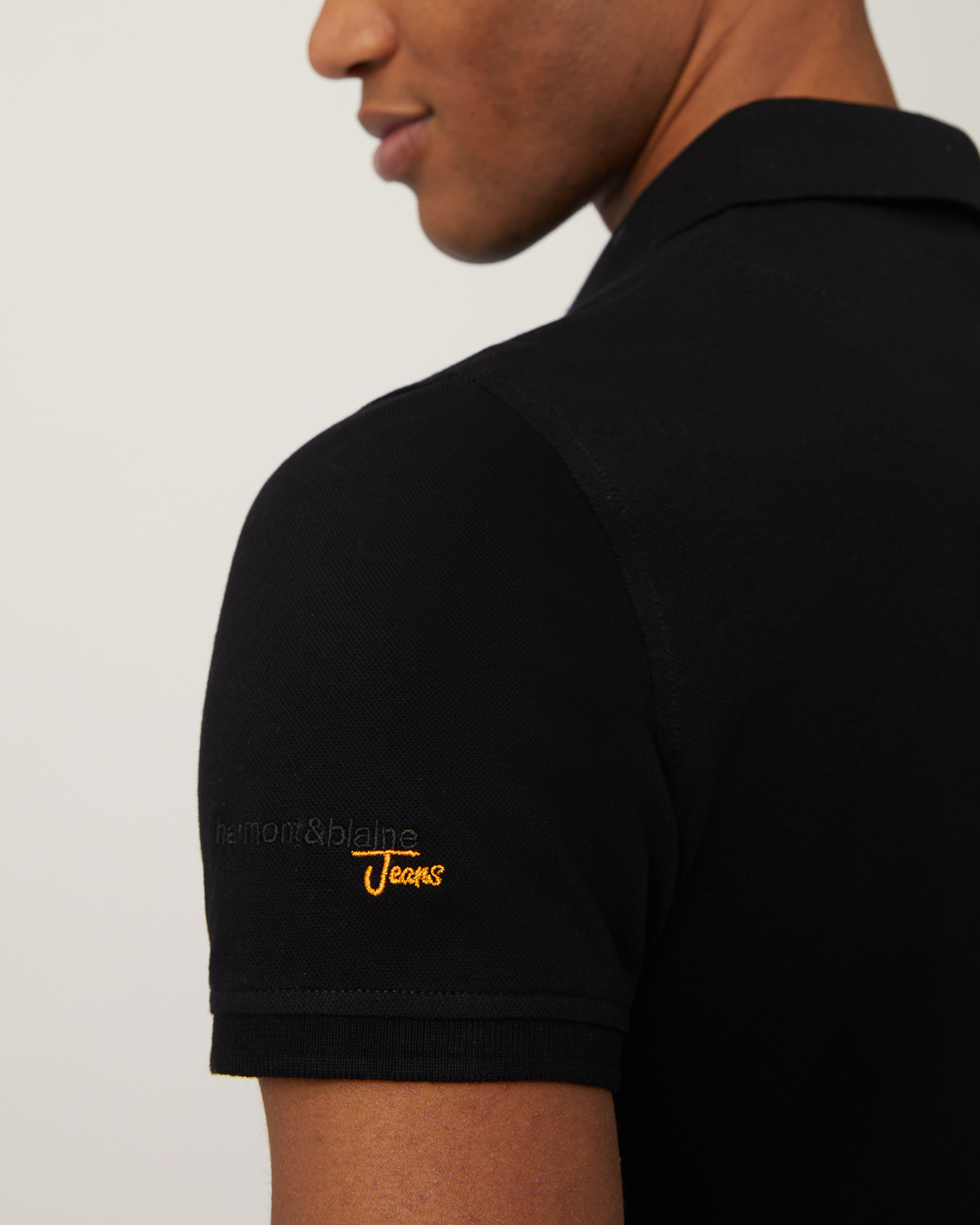 Narrow-Fit Cotton Polo, Black, large image number 2