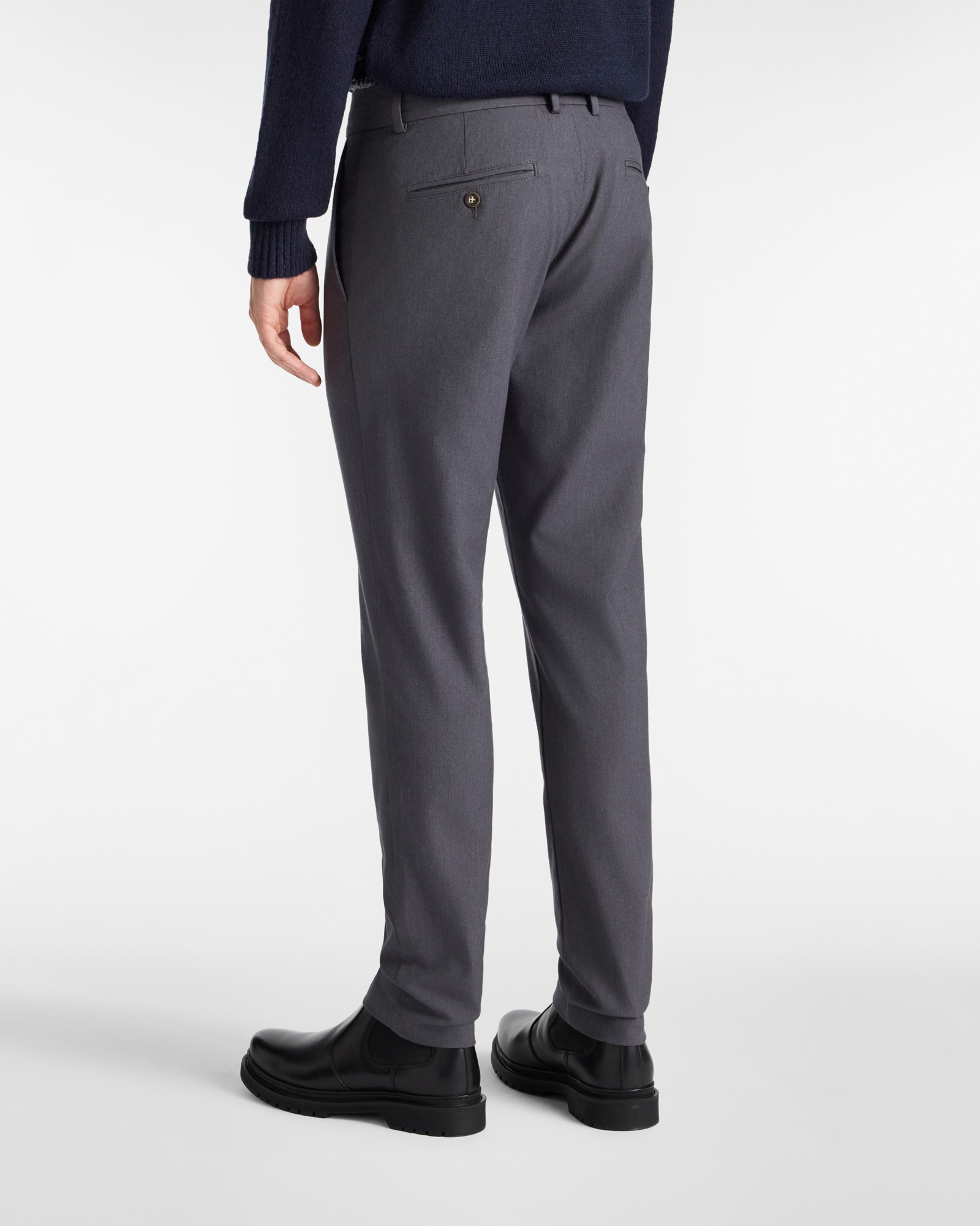 Narrow Fit Chino Pants in Twill, Dark Gray, large image number 1