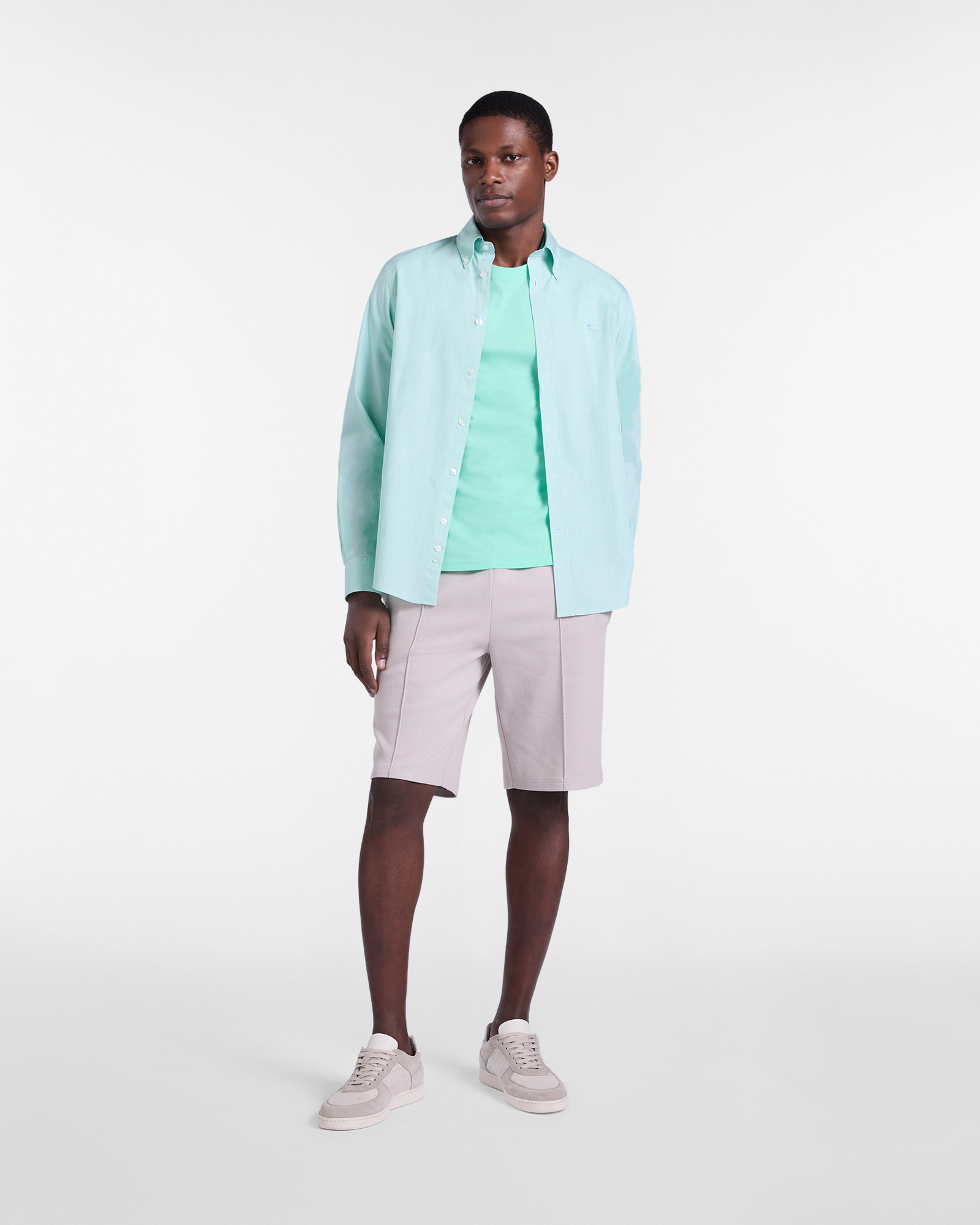 Regular-fit micro-check shirt, Light Green, large image number 3