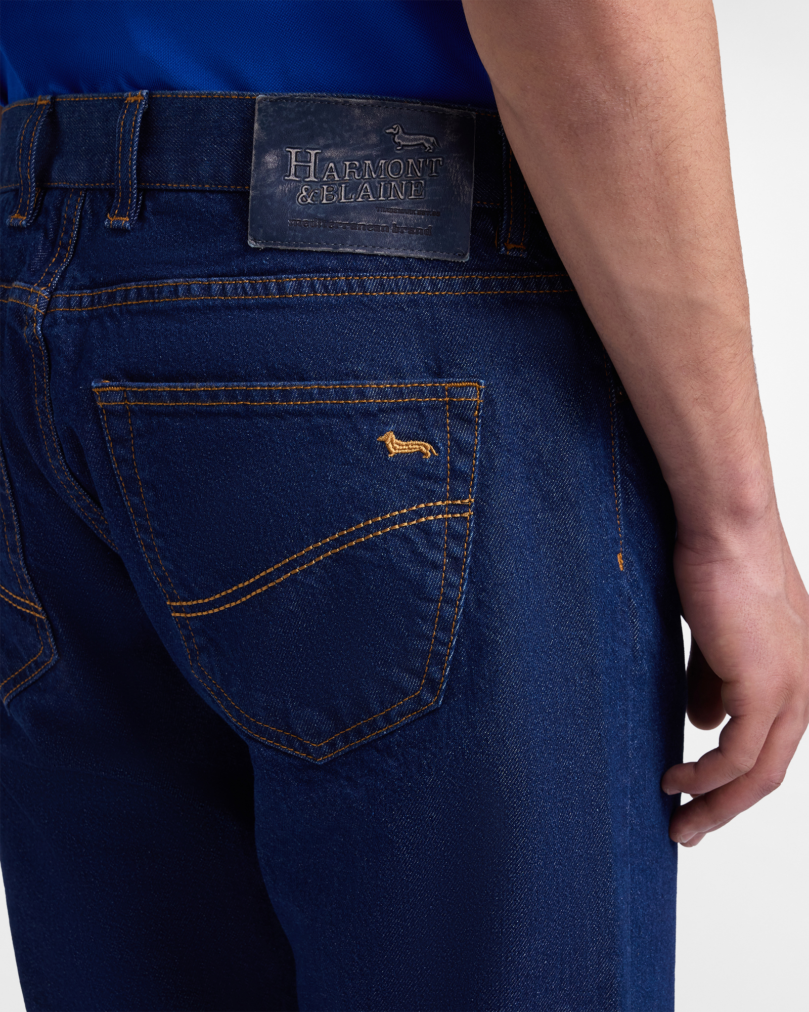 Men's narrow-fit selvedge denim trousers, Denim Blue, large image number 2