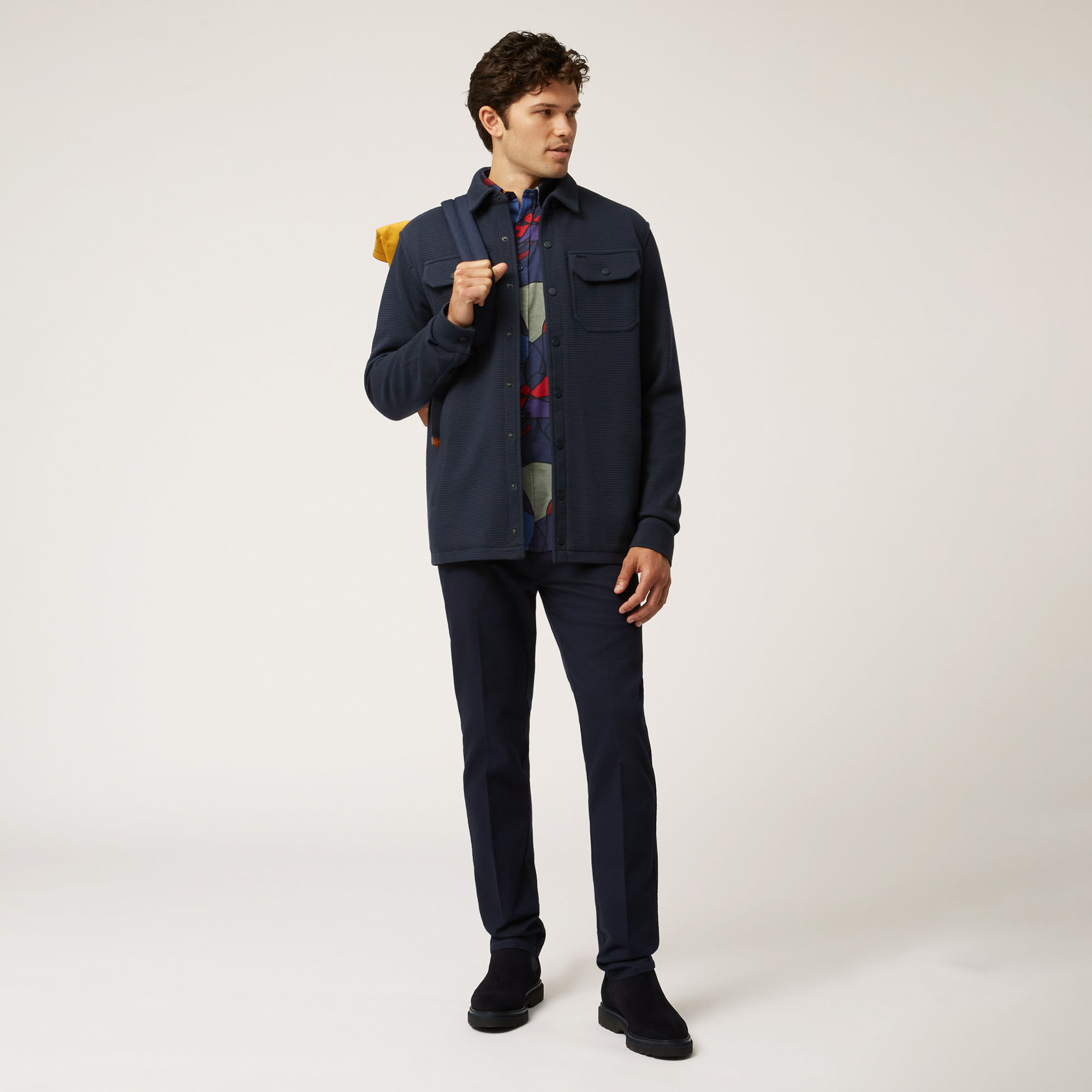 Camisa Oversize Con Bolsillos Grandes Art Academy, Azul, large image number 3