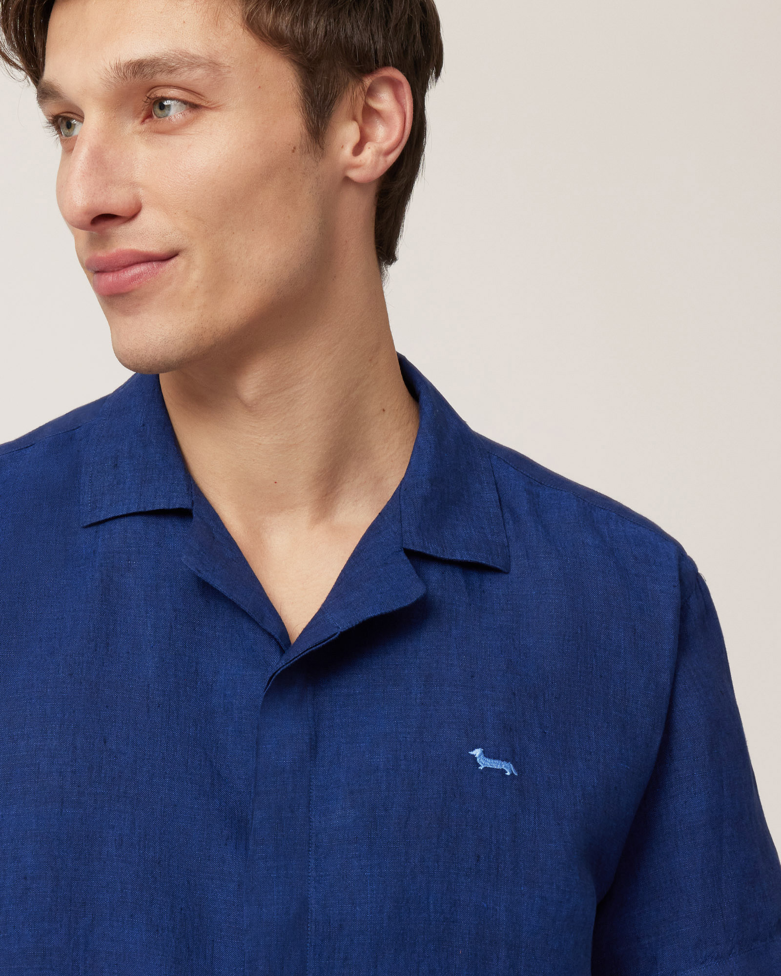 Chemise Bowling En Lin, Bleu nuit, large image number 2