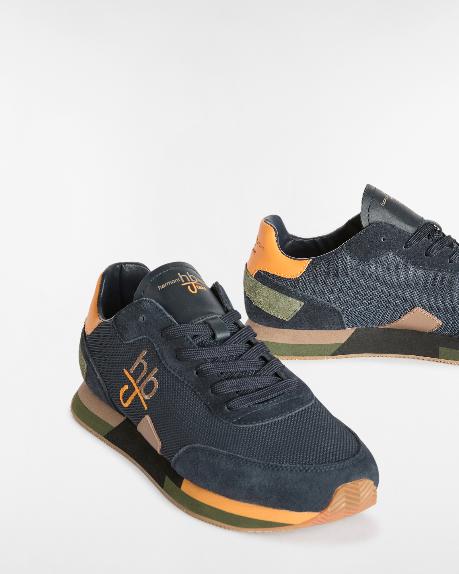 Embroidered Logo Running Sneakers, Dark Blue, large image number 3