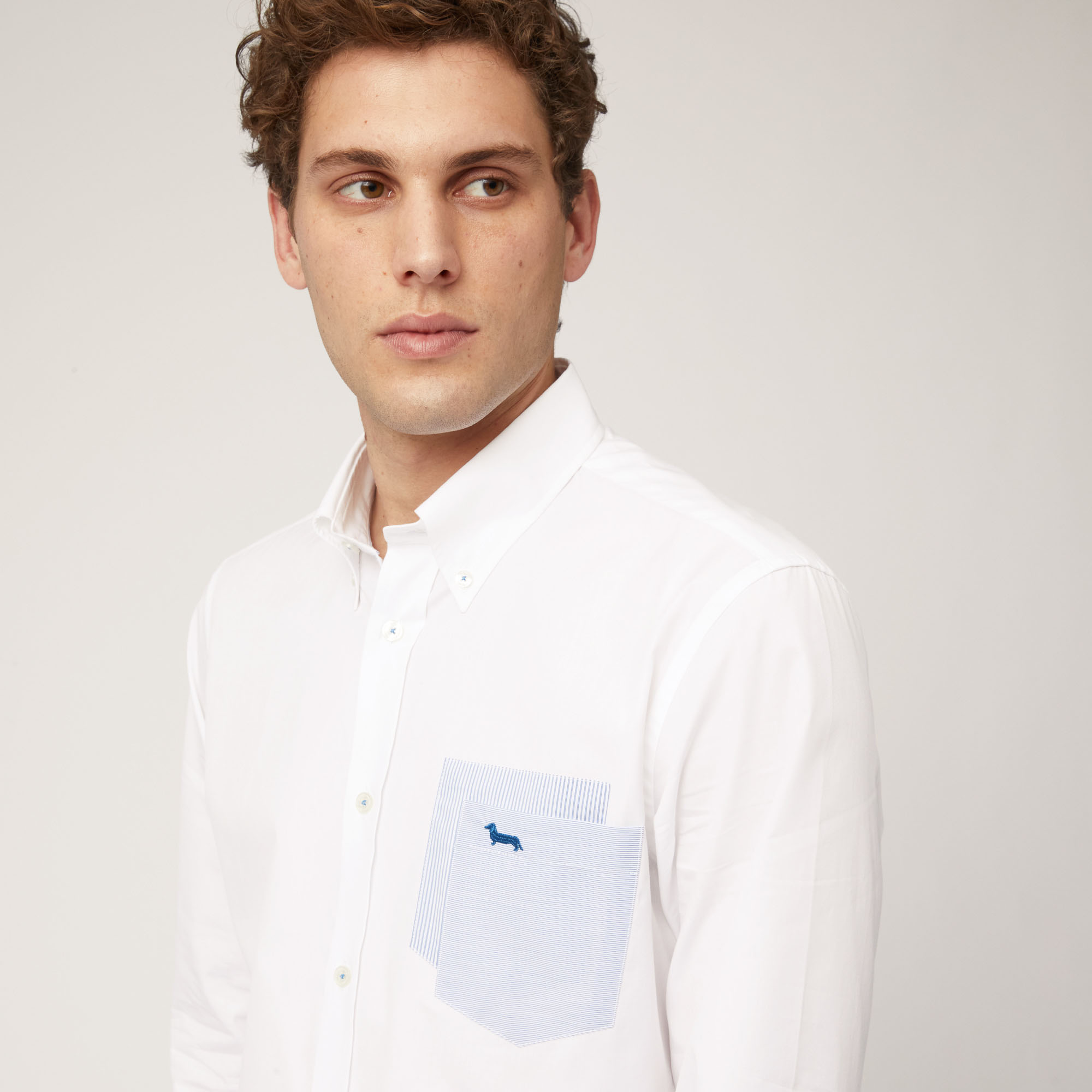 Cotton Shirt with Double Pocket, White, large image number 2