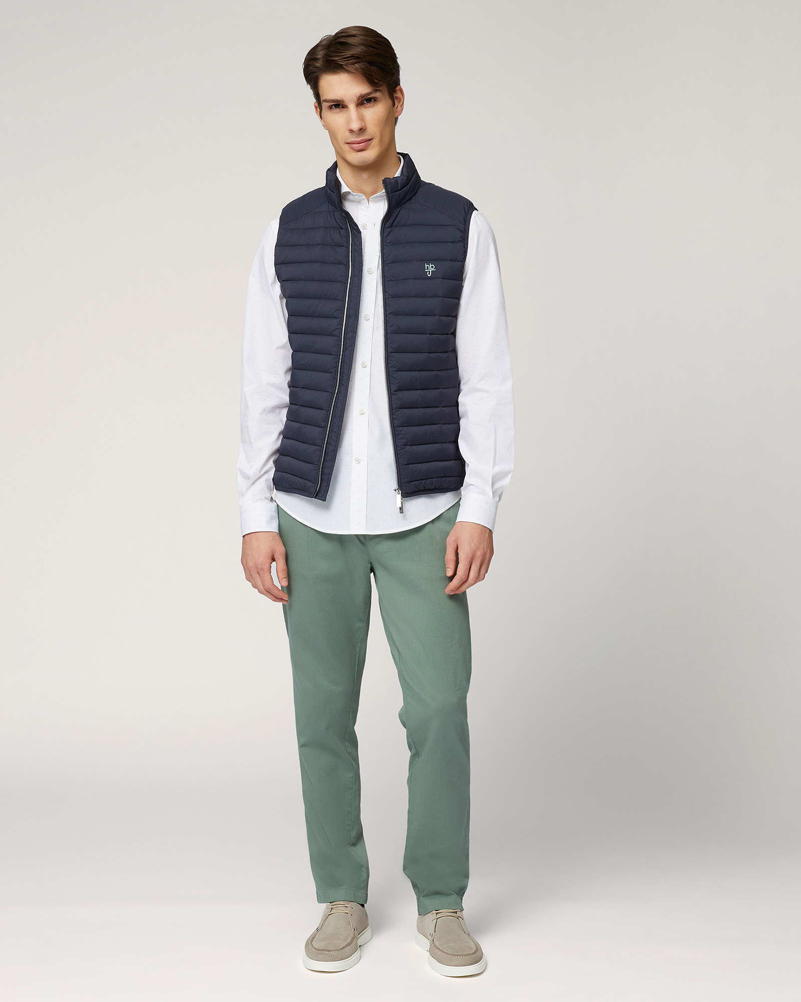 Gilet In Nylon Trapuntato, Blu Scuro, large image number 3