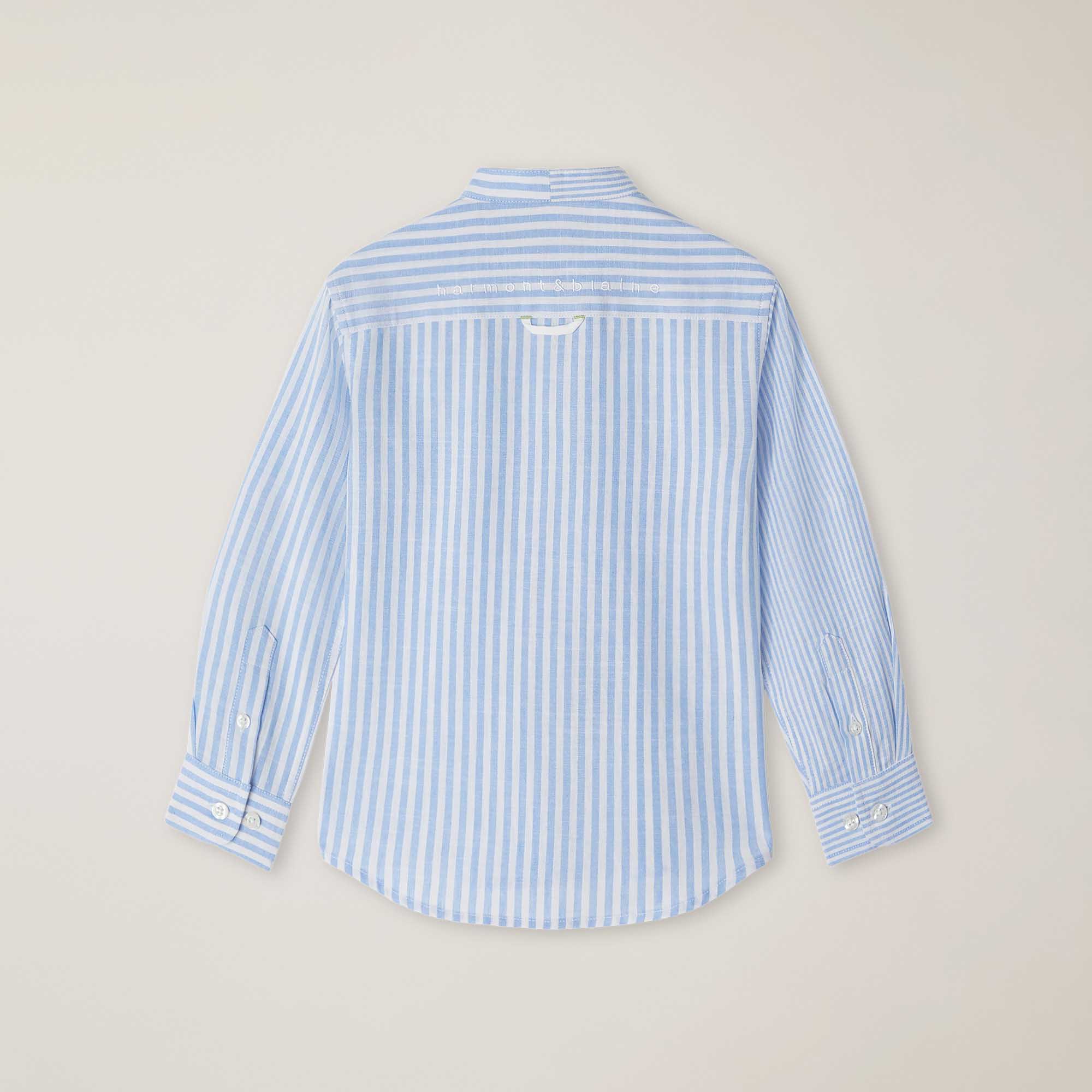 Linen-blend striped shirt with Dachshund embroidery, PALE SKY BLUE, large image number 1