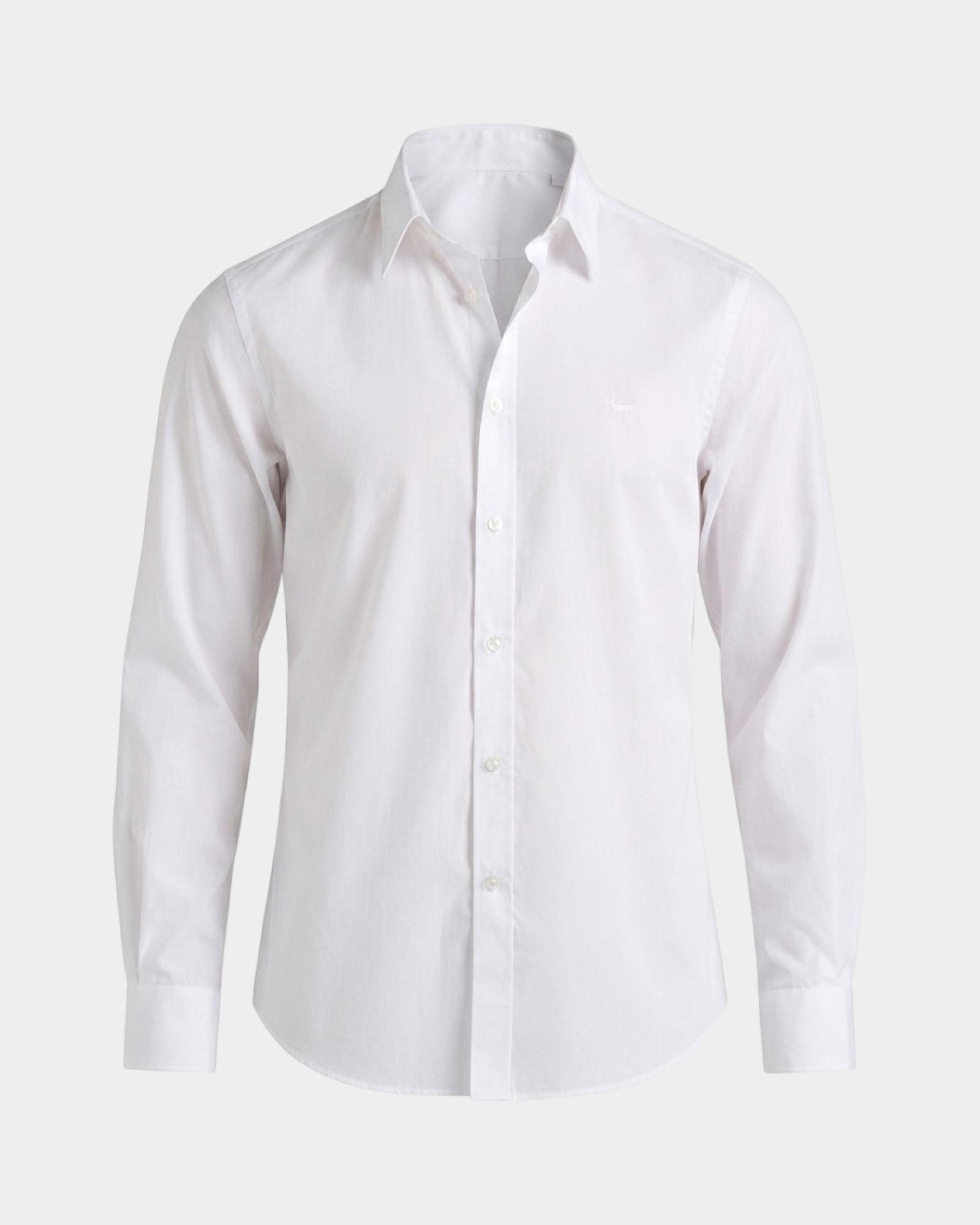 Men's regular-fit red poplin shirt, WHITE, large