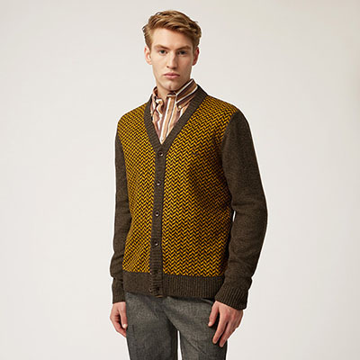 Wool And Viscose Buttoned Cardigan