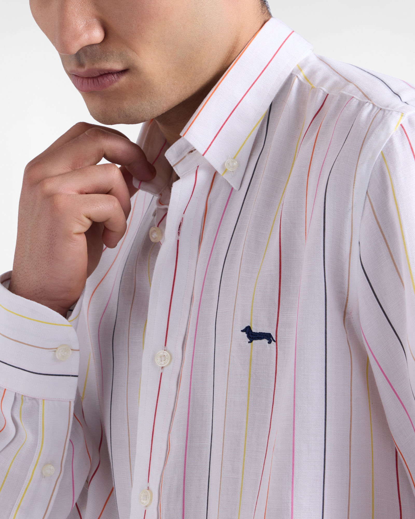 Men's striped shirt, White, large image number 2