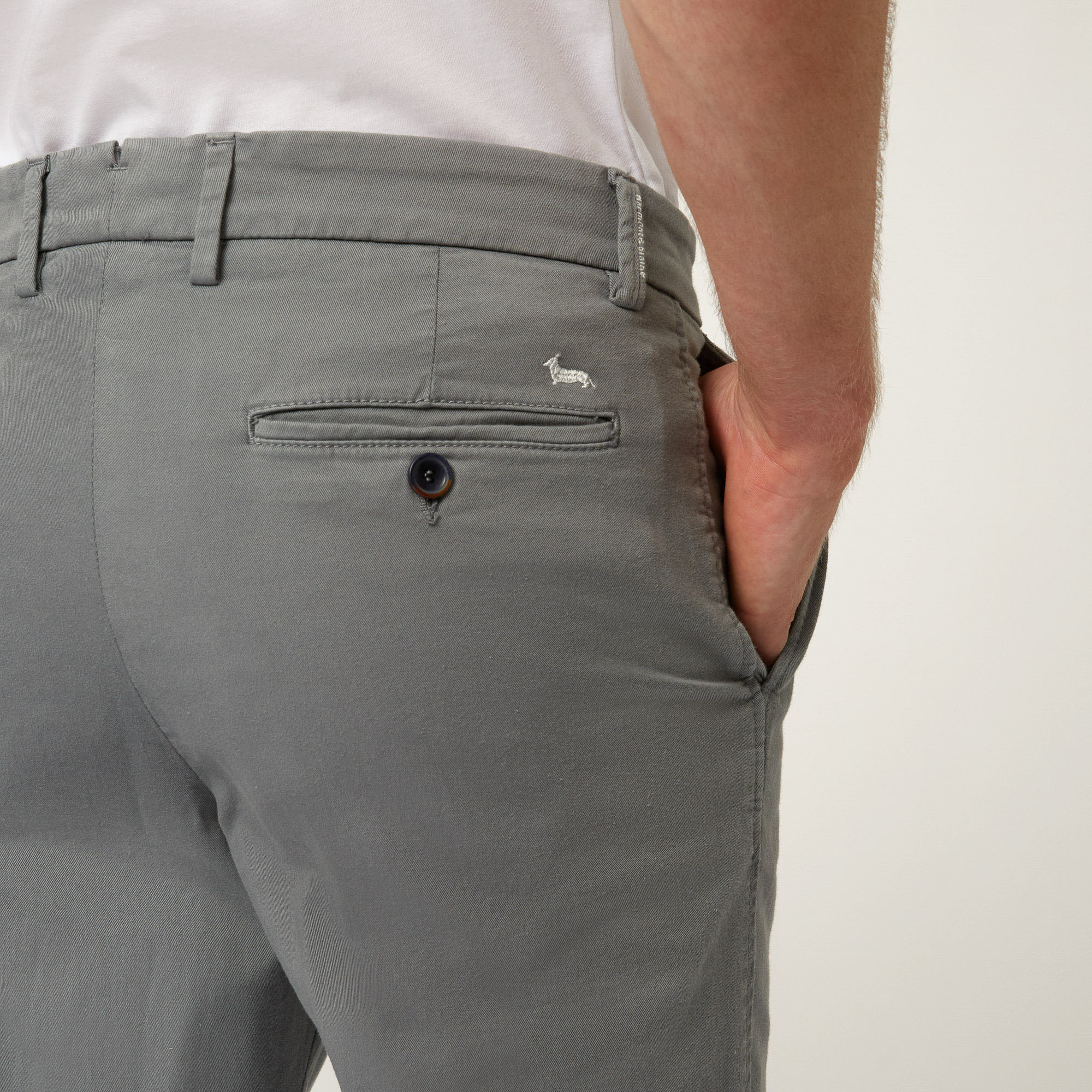 Pantalone Essentials in cotone stretch, Grigio, large image number 2