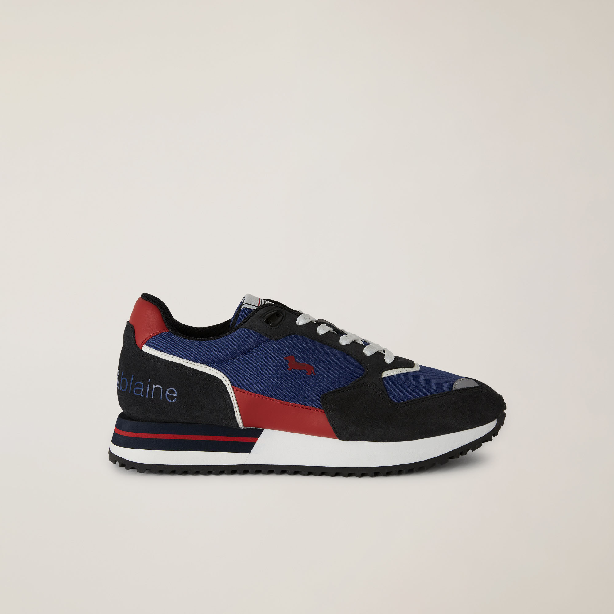 Sneakers With Contrasting Inserts, Blue/Red, large image number 0