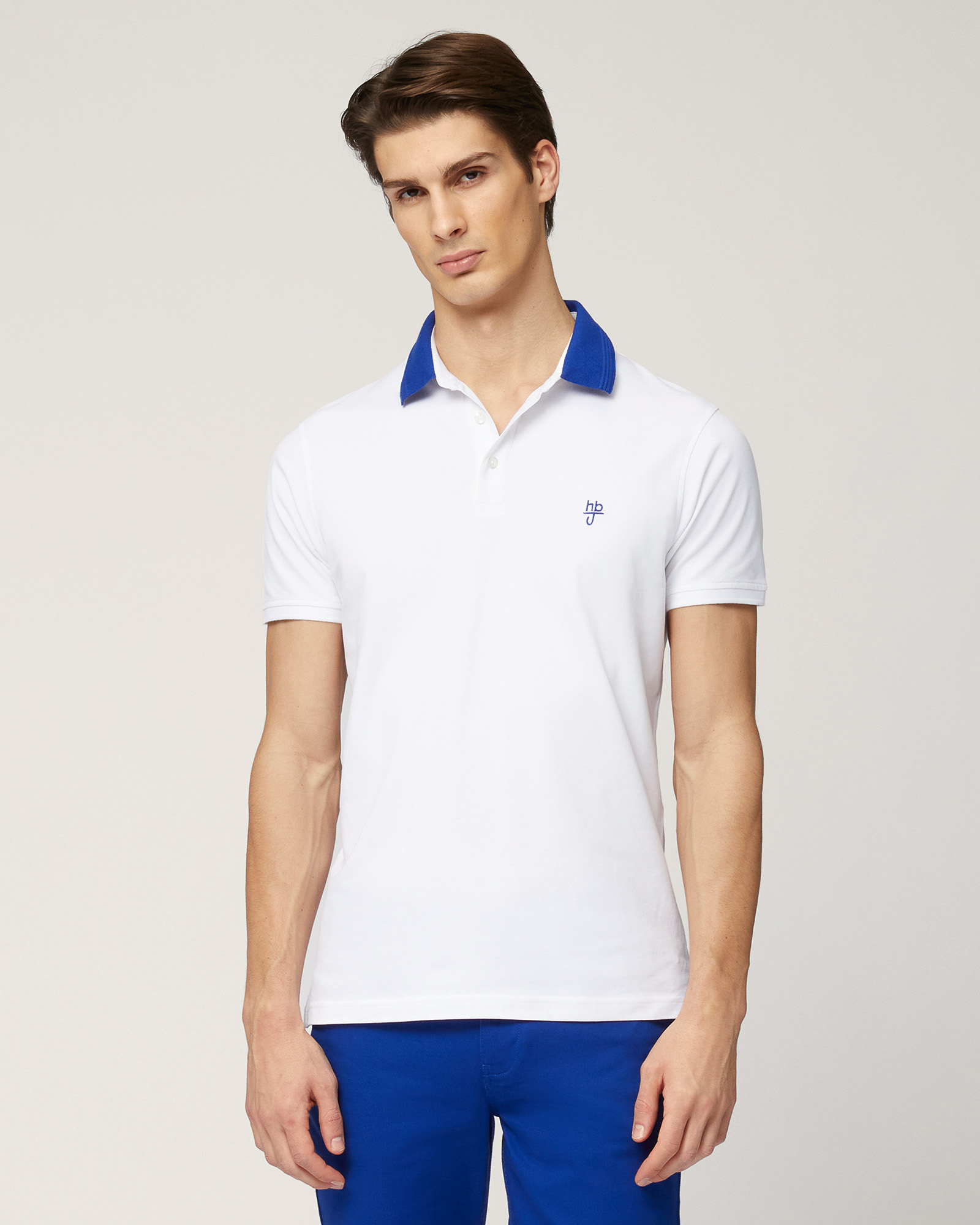 Polo Con Collo 3D A Contrasto, Bianco, large