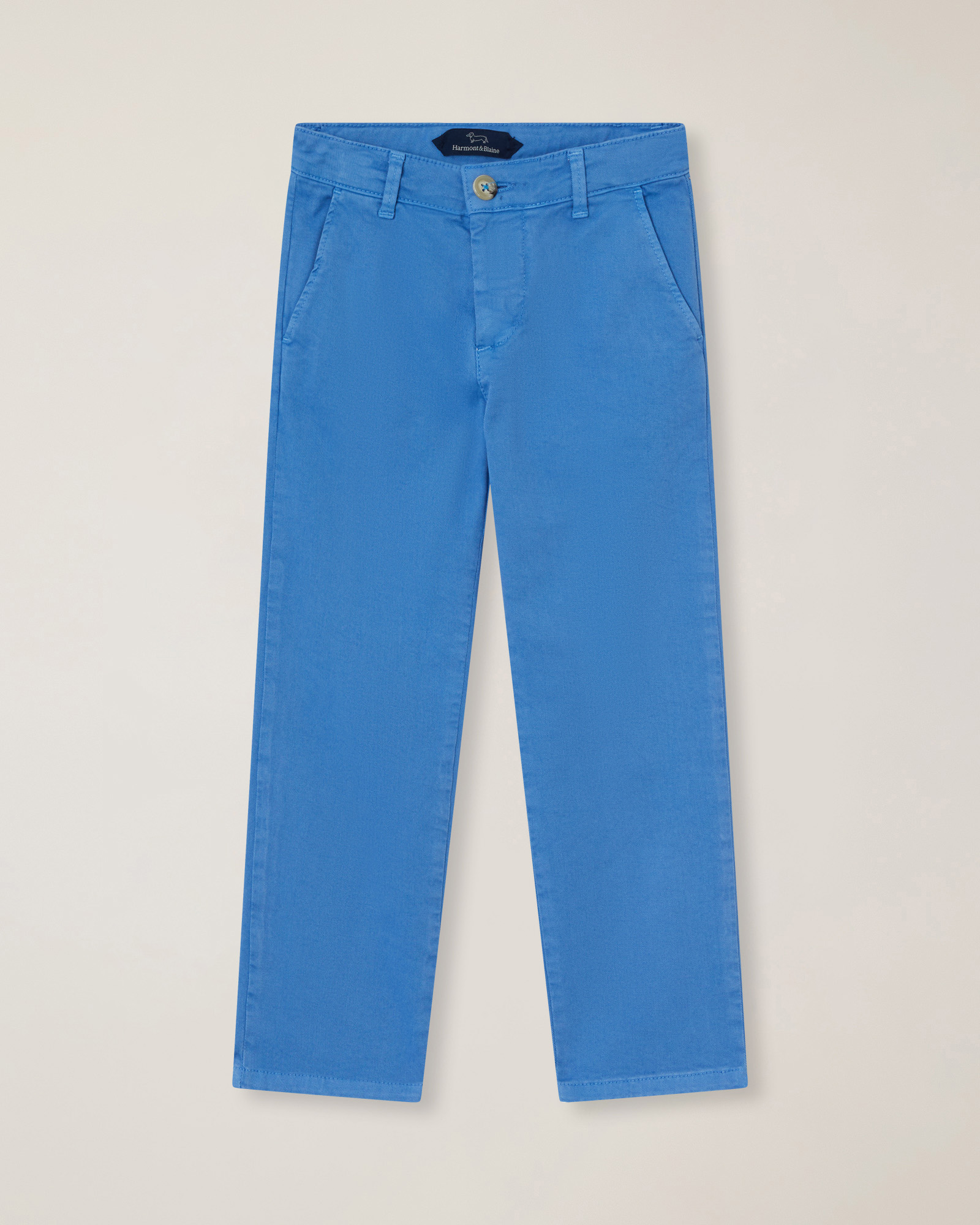 Gabardine pants with slash pocket , Light Blue, large