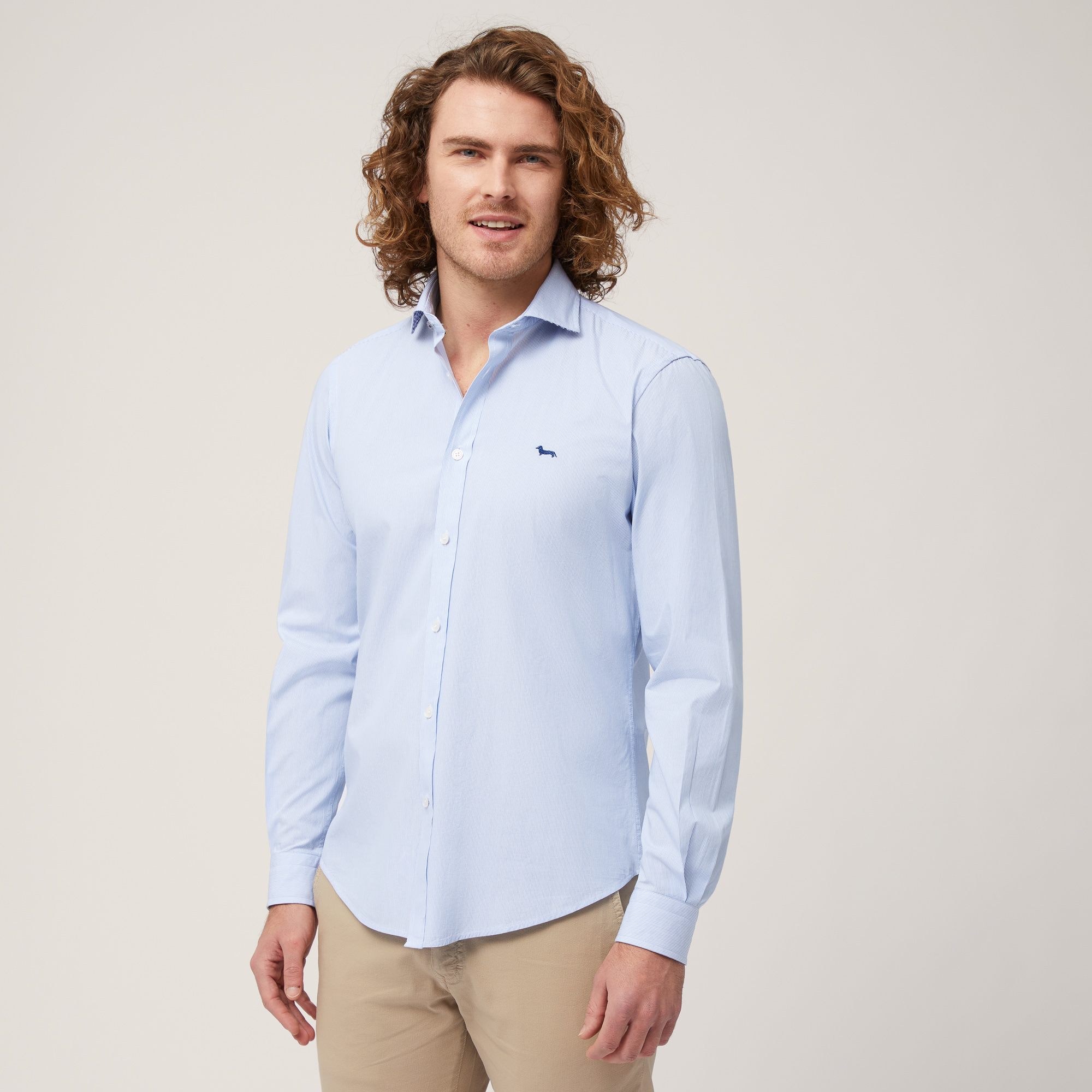 Shirt with Contrasting Inner Detail, Sky Blue, large image number 0