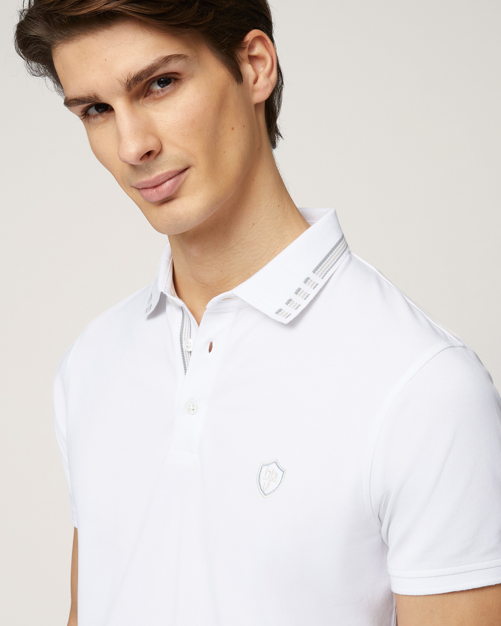 Polo with Branded Patch, White, large image number 2